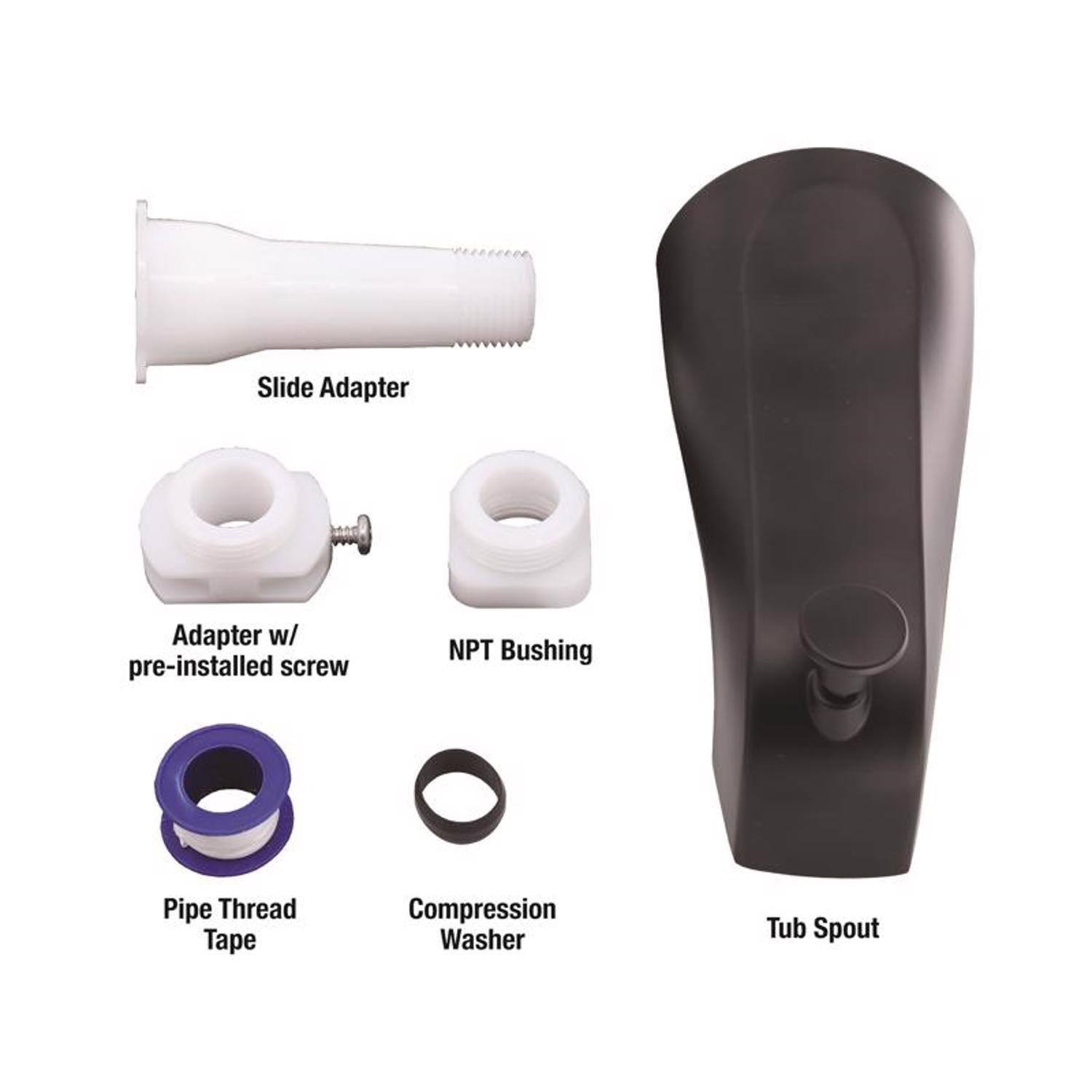 Danco 9D00011079 Black Diverter Spout Matte Metal Tub and Shower Faucet