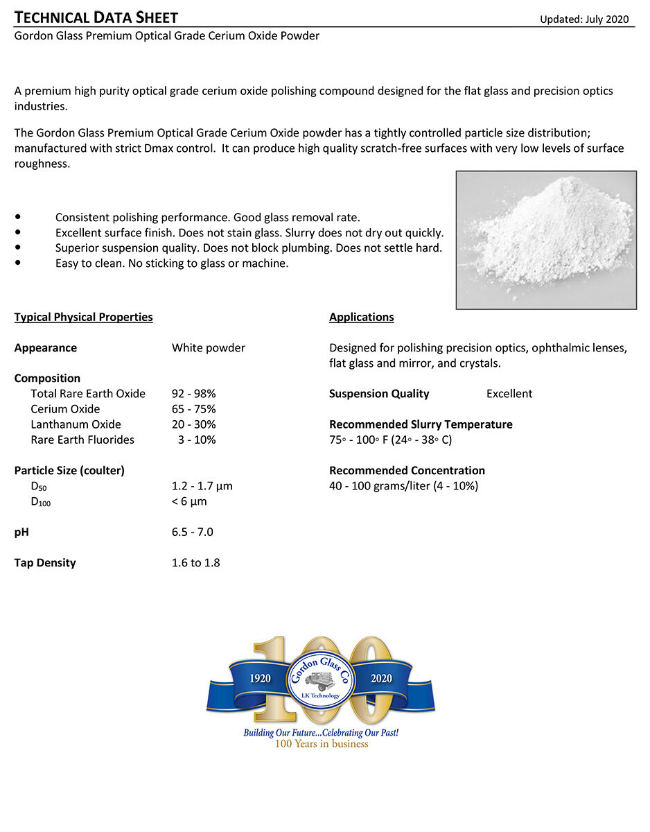 Optical Grade High Purity Cerium Oxide Polishing Compound – 8 Oz & 2″ Felt Wheel