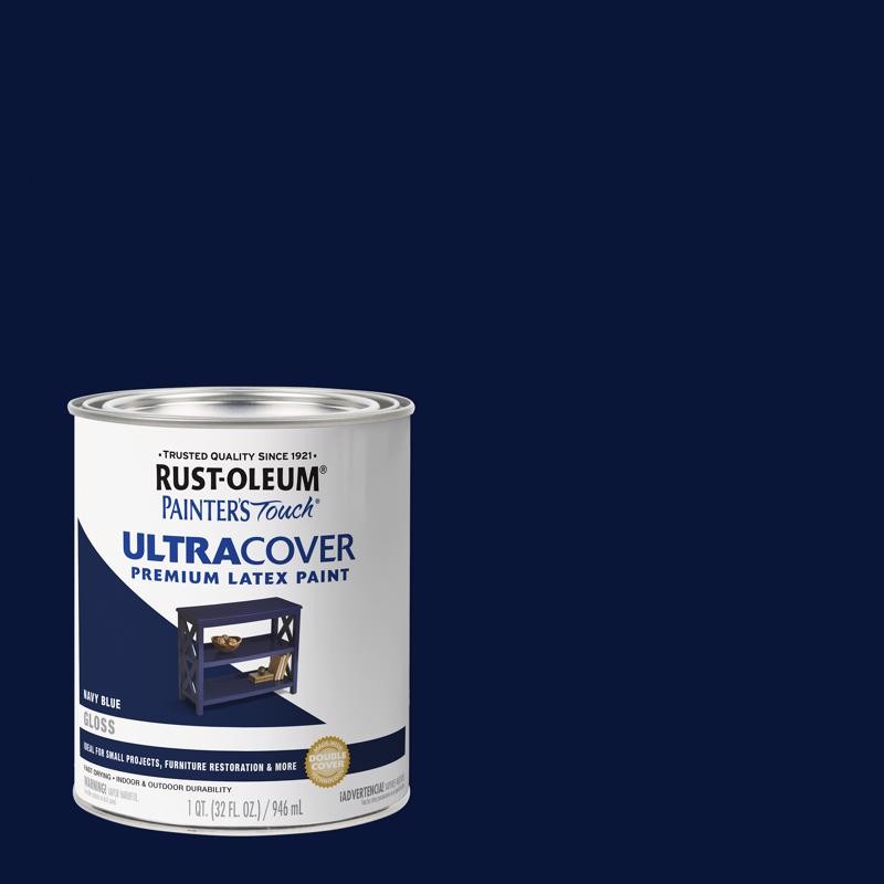 Rust-Oleum Touch Ultra Cover Gloss Navy Water-Based Acrylic Paint 1qt (2-Pack)