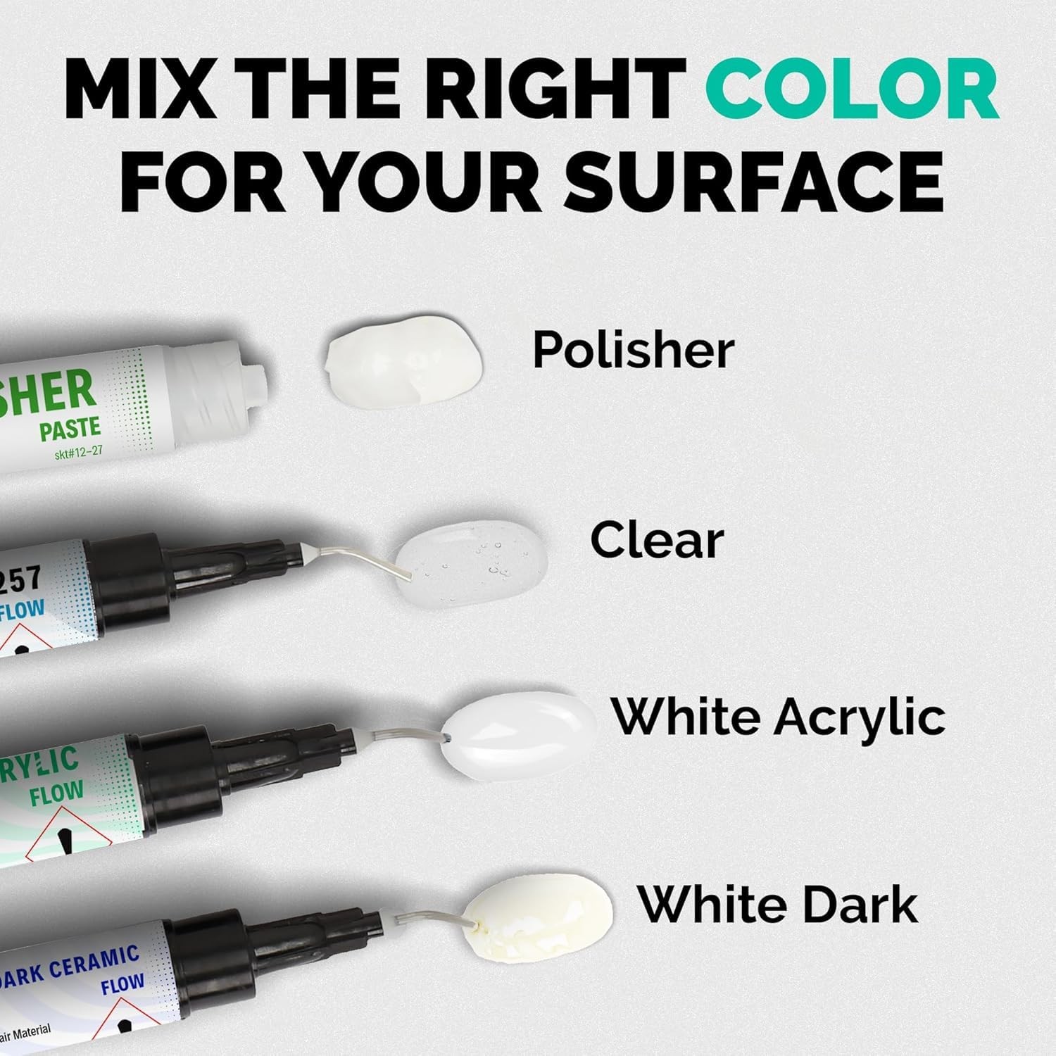 Fiberglass Tub Repair Kit (Clear, White Acrylic & Dark White Color) – Fix You