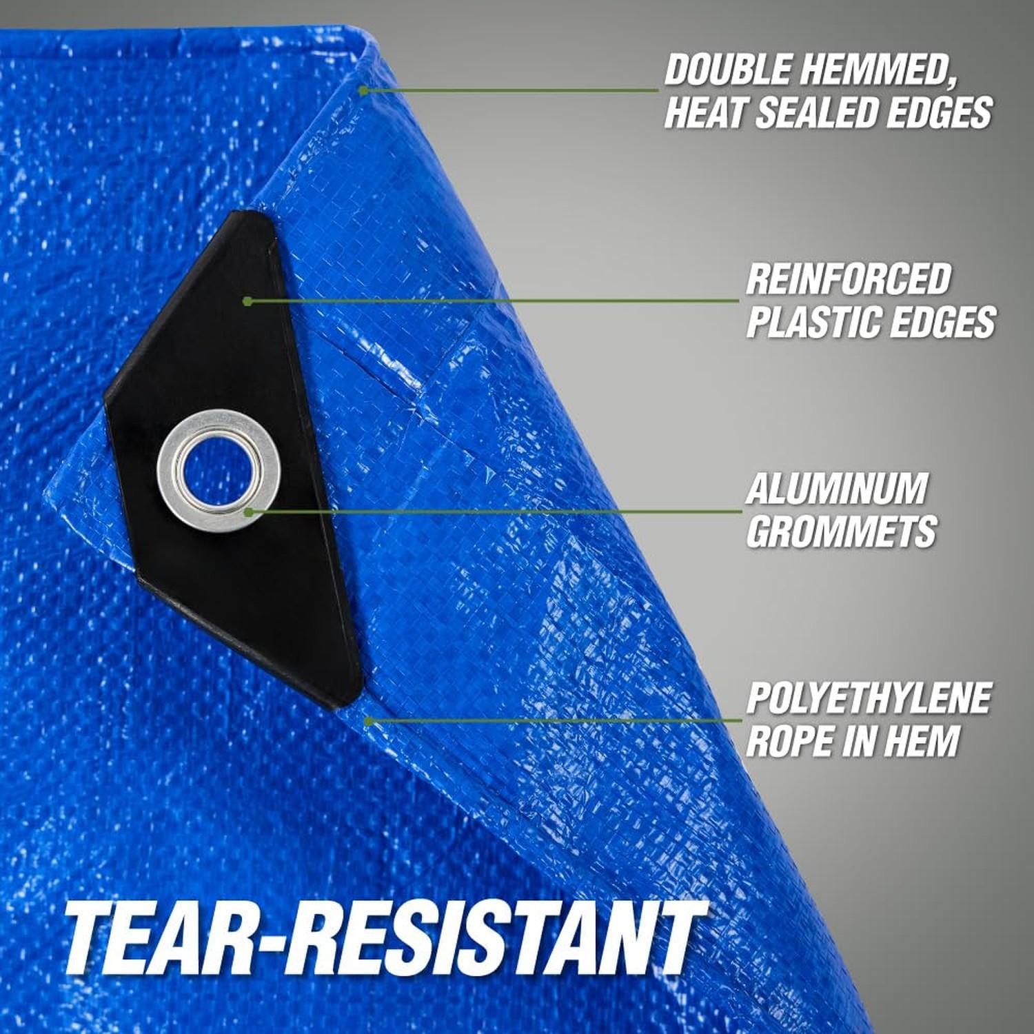 RUGGED RHINO Heavy Duty Waterproof Tarp, 10×20, UV and Tear Resistant Cover w…