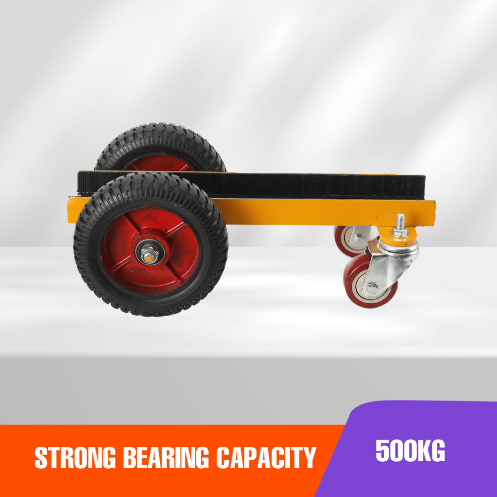 Solid Rubber Universal Wheel Troll Tool Marble Material Handling Push Plate Cart