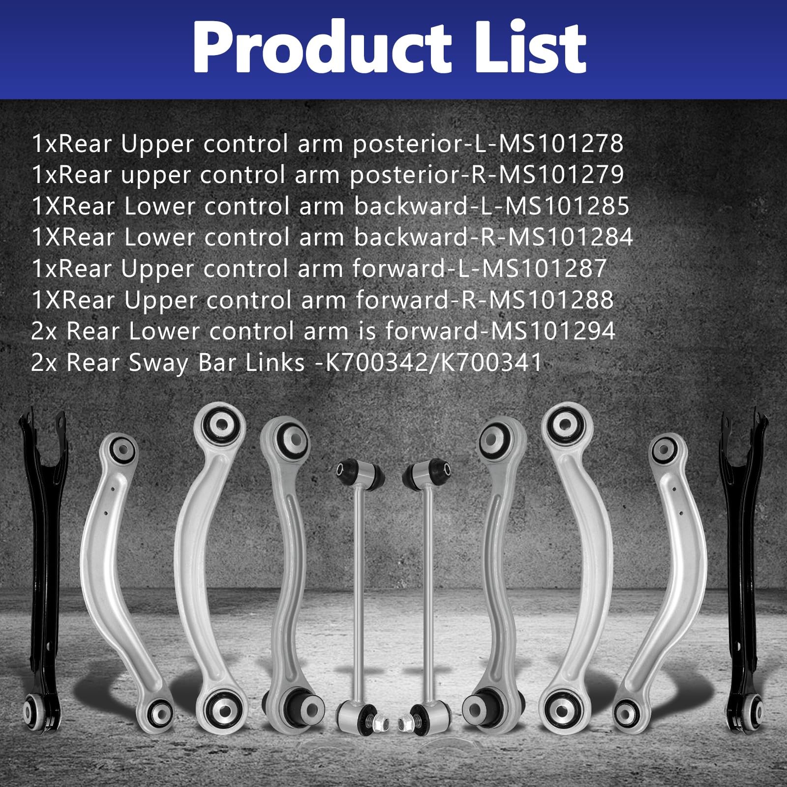 10PCS Control Arm Sway Bar Link Kit Mercedes C250 C300 C350 C63 CLS550 E350 E550