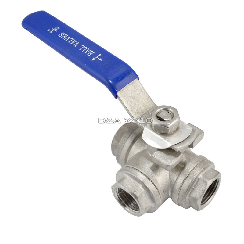 1/2″-2″ NPT 3-way threaded Ball Valve Female Port T Type WOG1000 SS 304 Oil