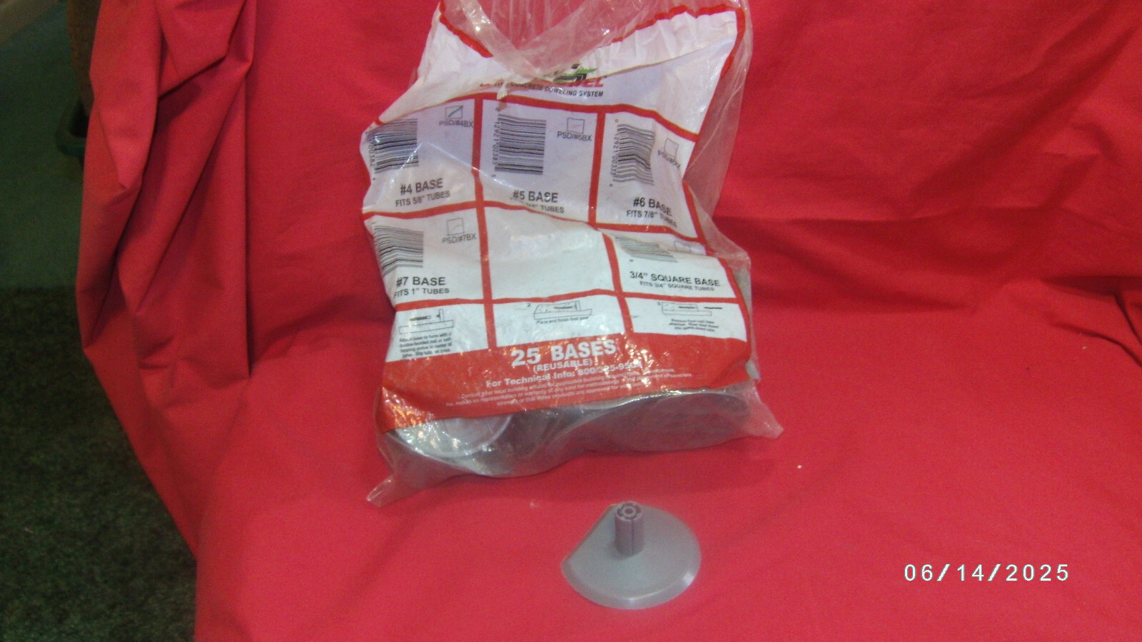 25 NEW Sika-Greenstreak Speed Dowel Base #4 PSD/#4BX Fits 5/8″ Tubes