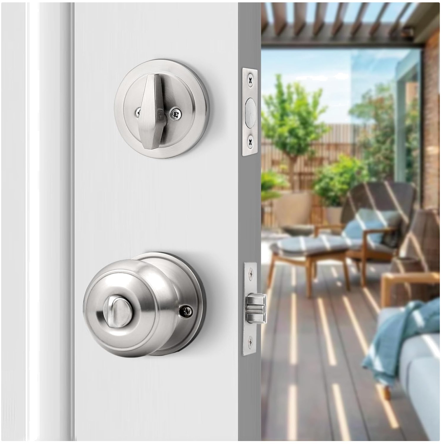 Front Door Entry Set with Single Cylinder Deadbolt