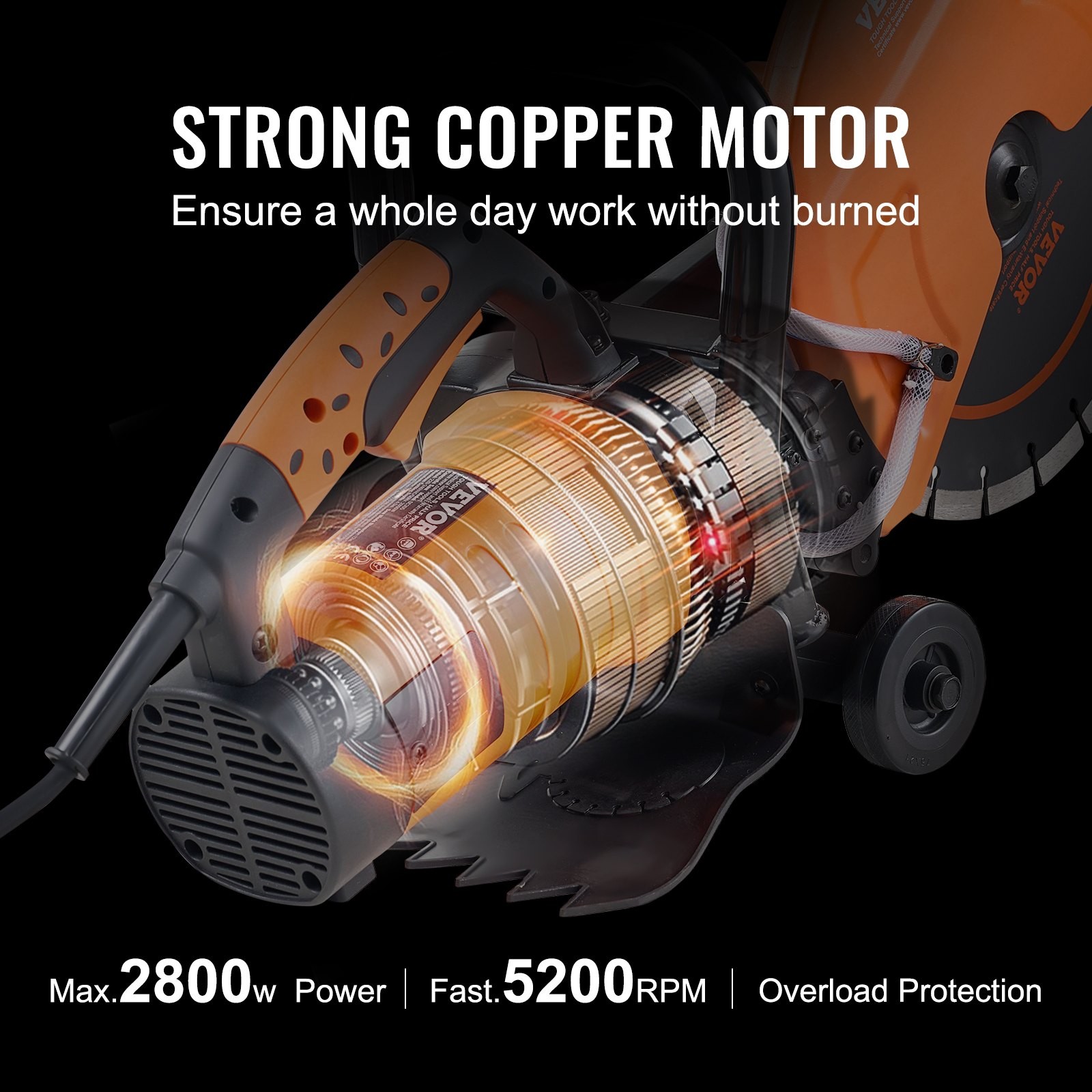 [New]Electric Concrete Saw,12 in,1800 W Motor Circular Saw Cutter w/Max. 4.5 in