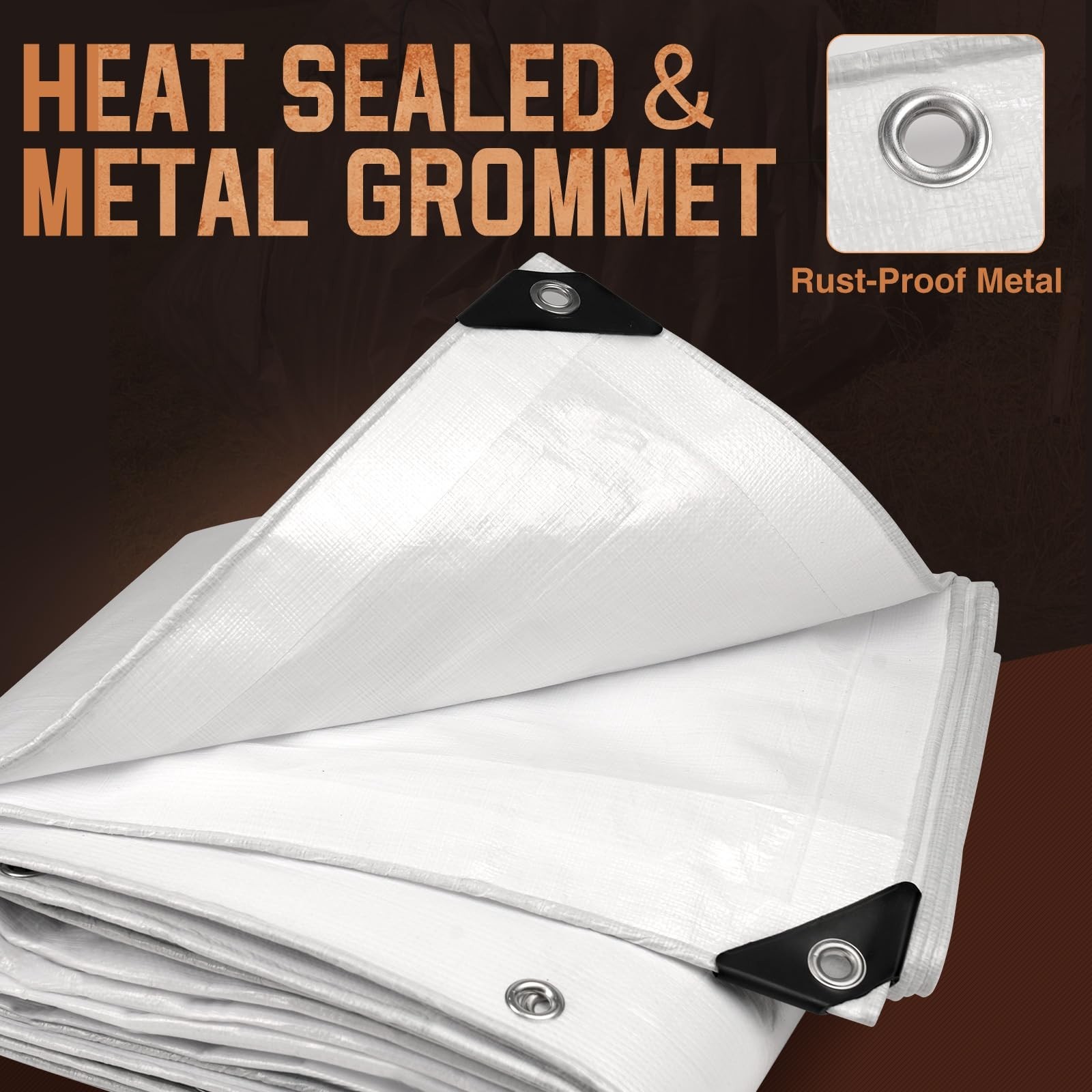 Tarp Heavy Duty 12×24 FT, 12 Mil Thick Large Tarps Water-Proof with Grommets,…