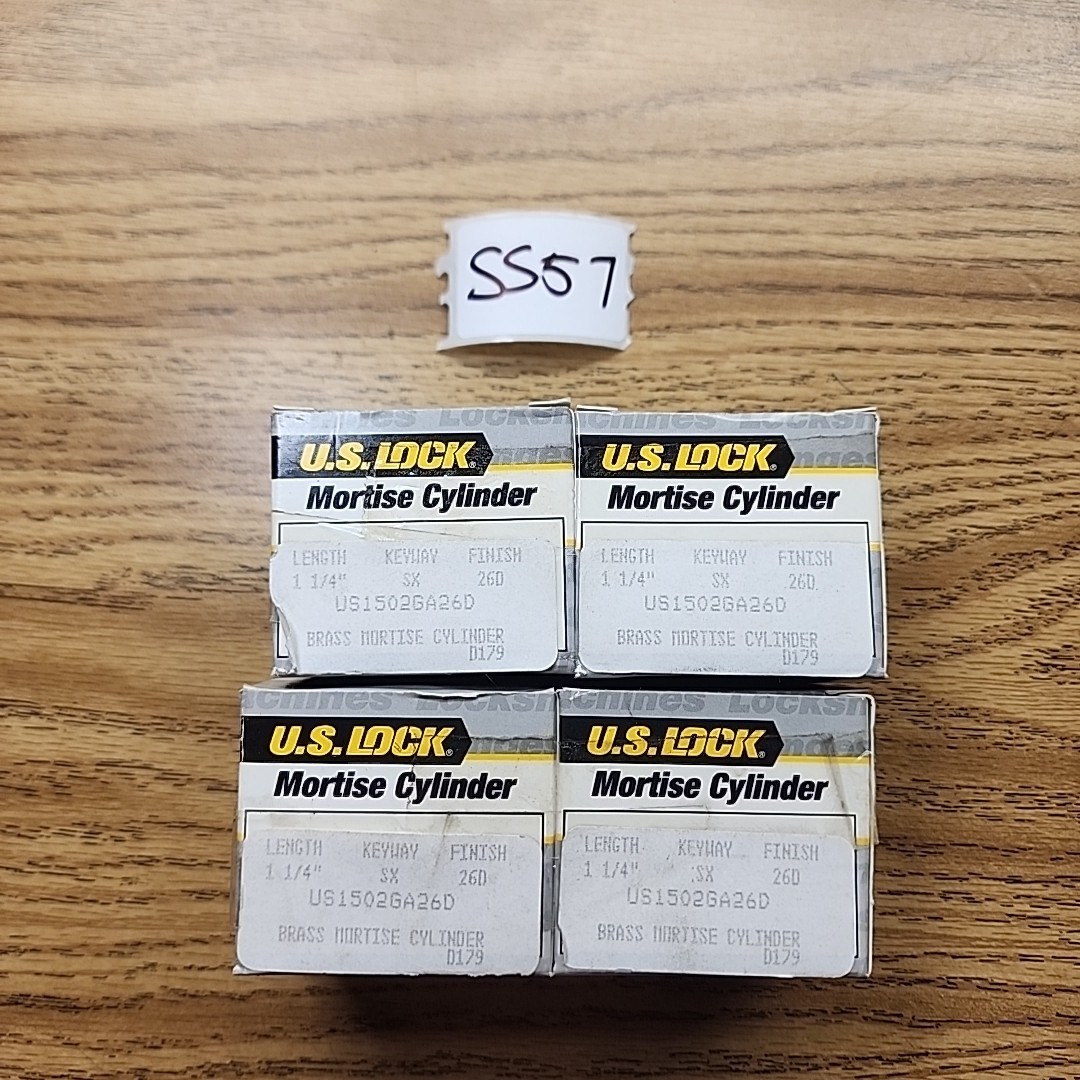 U.S. Lock Top Quality Brass Mortise Cylinder 1-1/4” US1502GA26D *Lot Of 4*