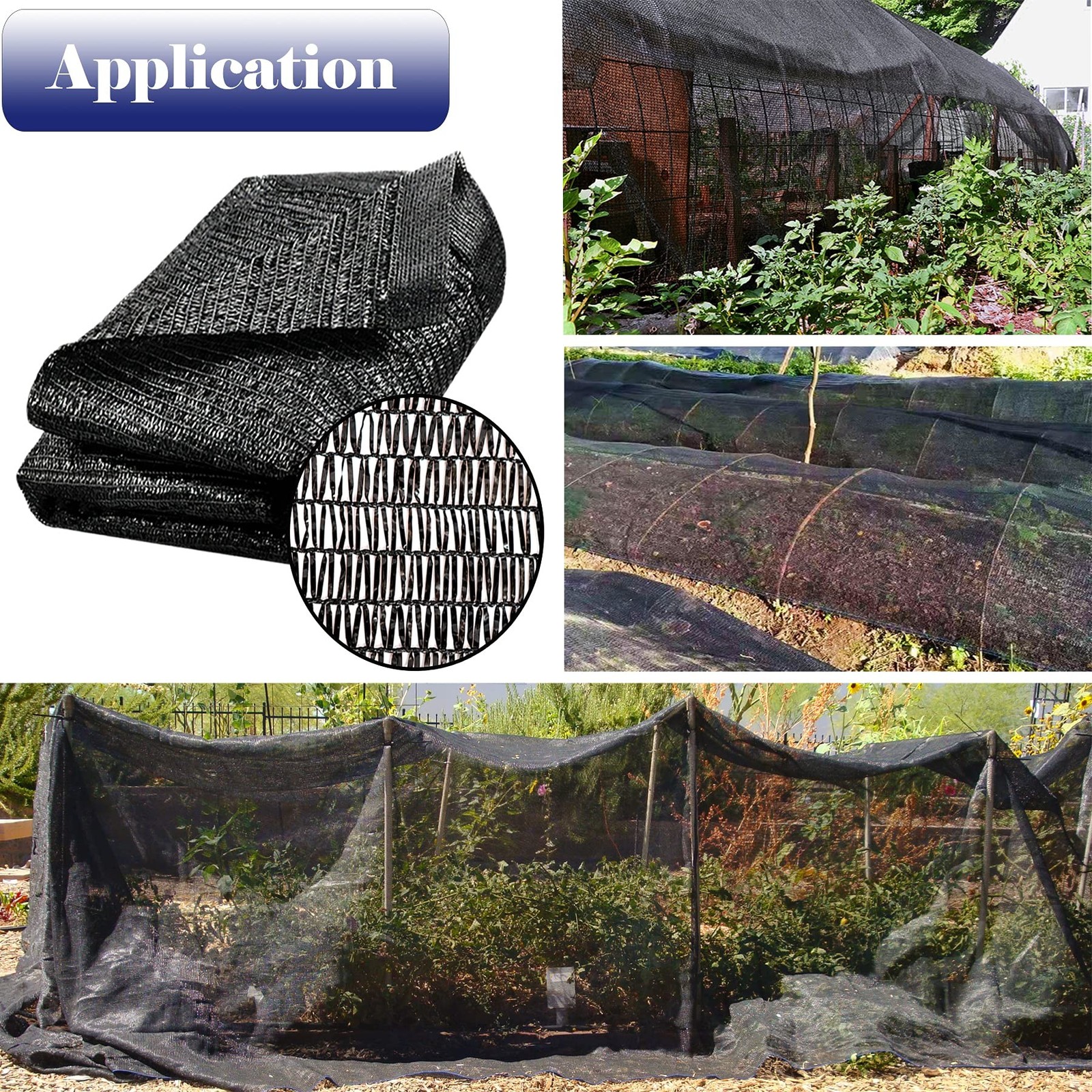 50% 10x10FT Shade Cloth, Resistant Sun Shade Net Mesh Tarp with HDPE Material…