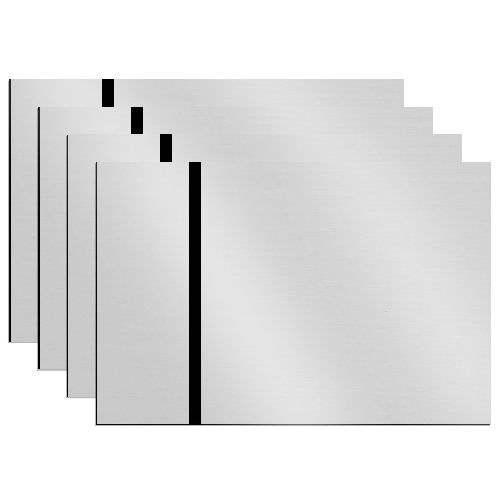4PCS 12×8″ Laser Engraving Plastic Sheets Mirror Silver ABS Two-Color Sign Blank
