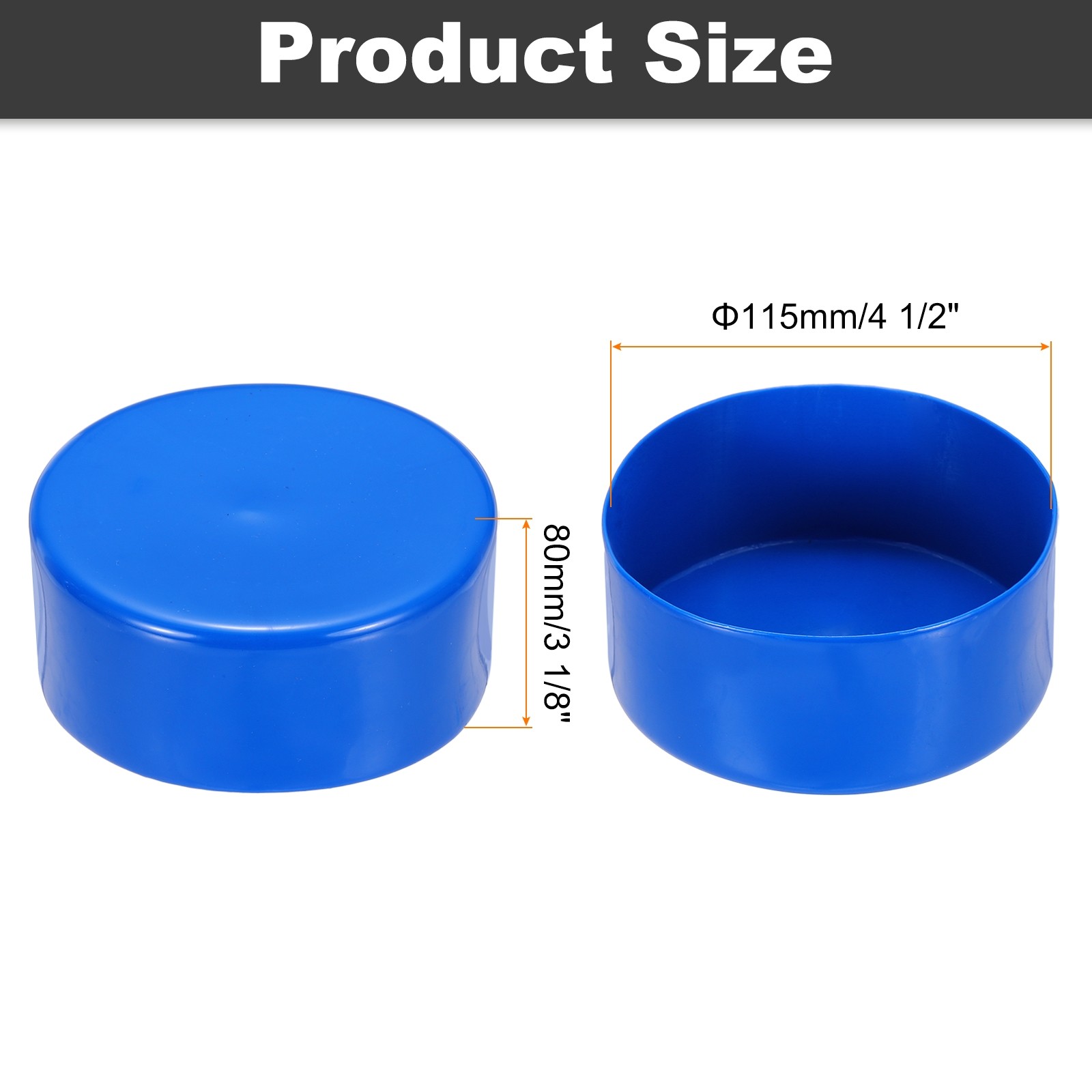 115mm(4 1/2″) ID Rubber End Caps Pipe & Fence Post Protectors Blue
