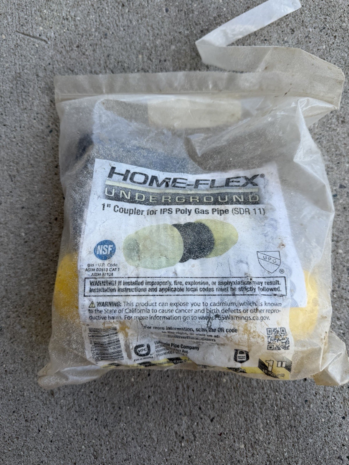 HOME-FLEX Underground 1in Coupler for IPS Poly Gas Pipe SDR 11 Natural Gas