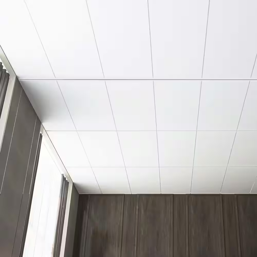 White 2 Ft. X 4 Ft. Decorative Smooth PVC Drop Ceiling Tile (80 Sq. Ft./Case)