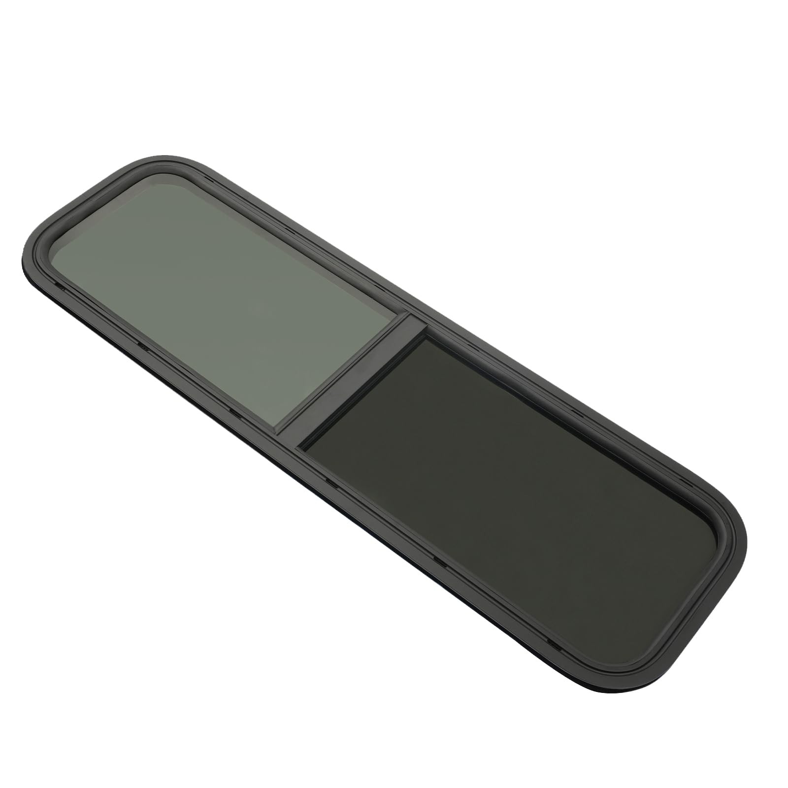 RV Window 42 W X 12 H Teardrop Horizontal Sliding Replacement Glass with Trim