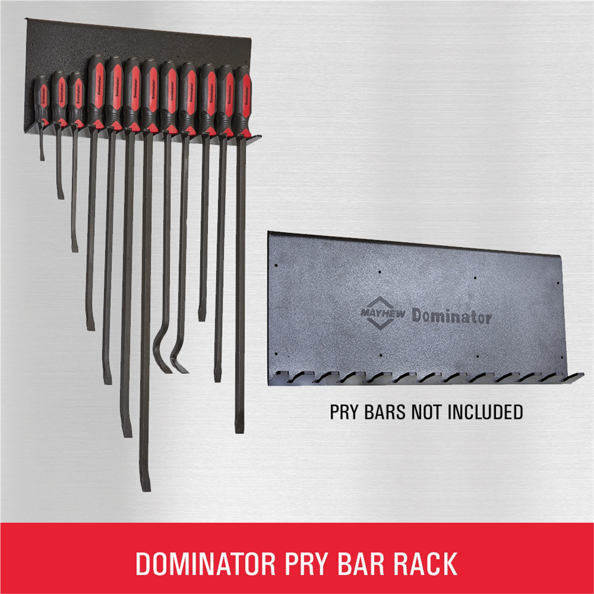 Mayhew 13070H Mayhew 12-PC PRY BAR RACK WALL HOOK MOUNT