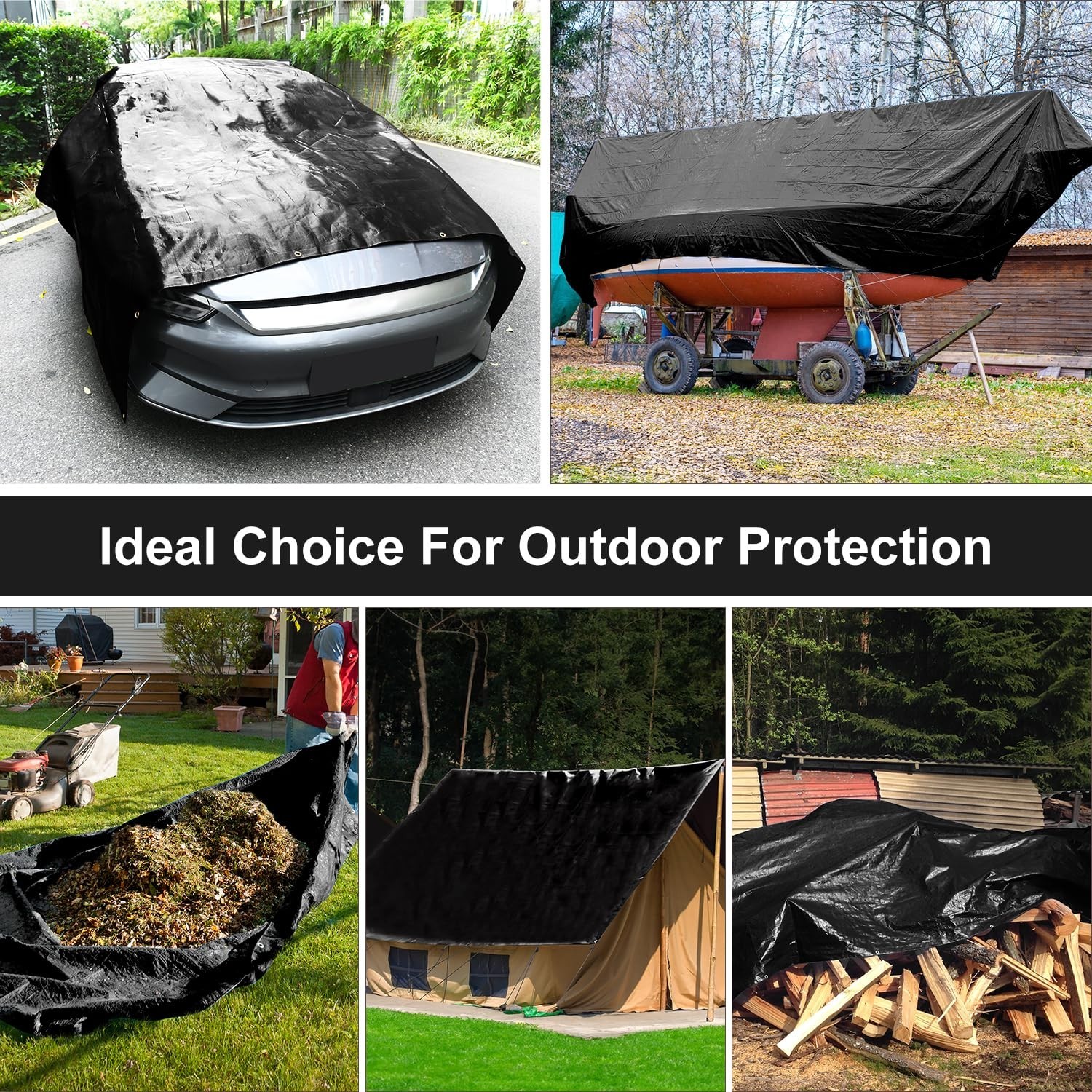 Tarp 6x8FT, 10 Mil, Heavy Duty Waterproof Tarps with Grommets Every 23.6″, 42…