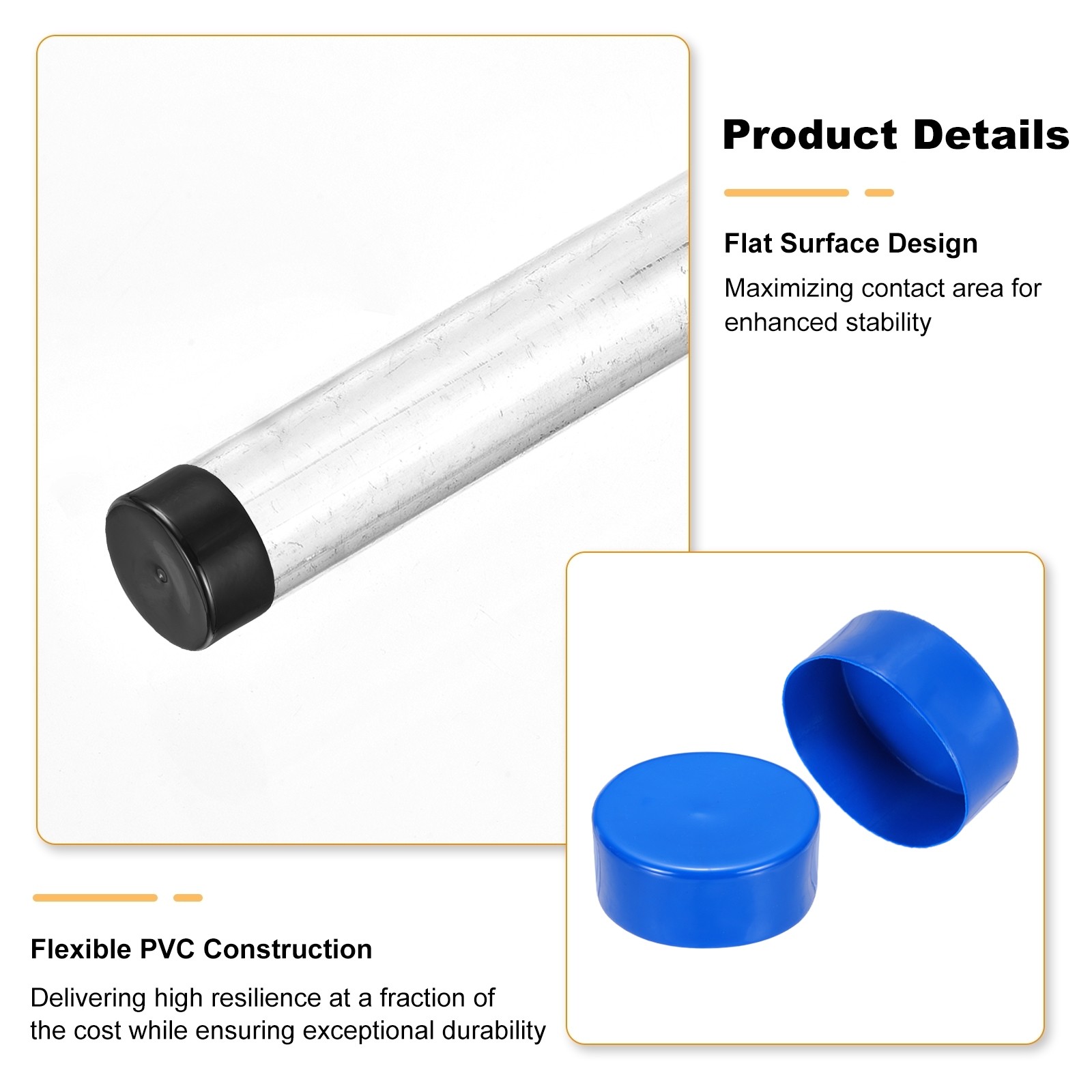 115mm(4 1/2″) ID Rubber End Caps Pipe & Fence Post Protectors Blue