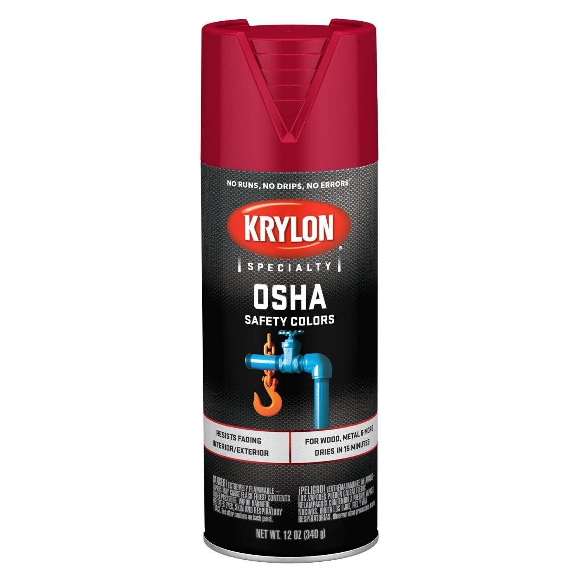 Krylon 2116 3-Pack Osha Safety Colors – Safety Red – 12 oz