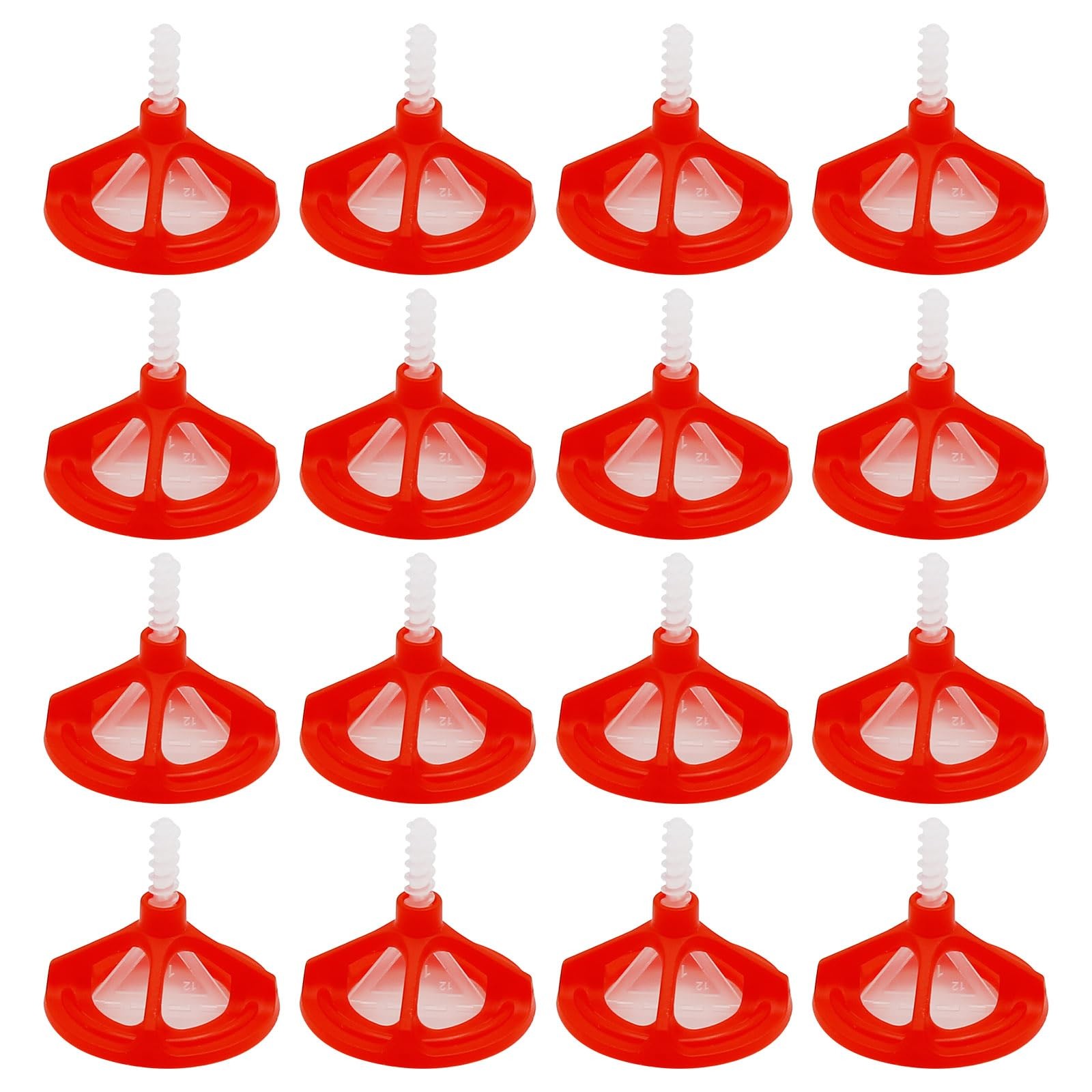 ZUDKSUY 1/8 Tile Leveling 1/8″-300pcs White Base + 100pcs Red Cap, White,