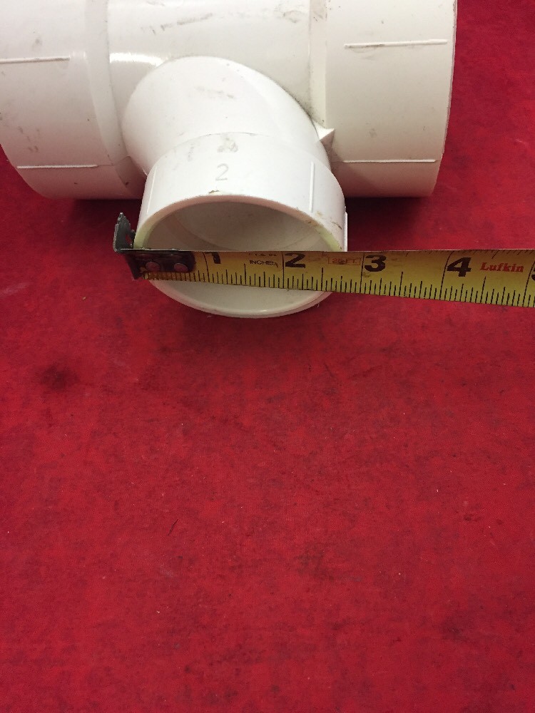 One New PVC Plastic Pipe Fitting3″x3″x2″ WYE Tee 6.25″ Long White