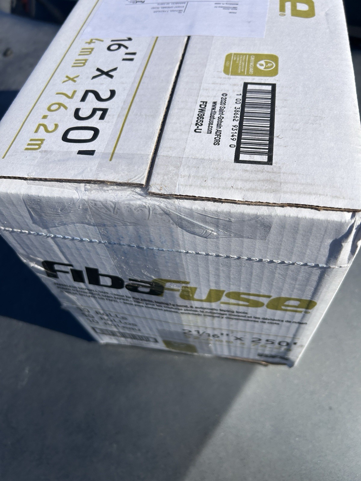 1-Case of 10 Rolls FibaFuse 2-1/16″x 250′ White Paperless Drywall Joint Tape NEW