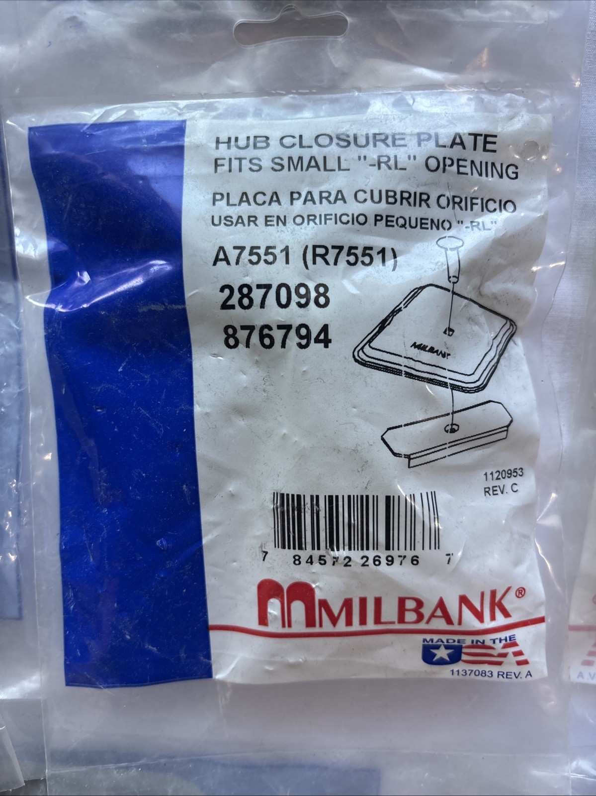 18 Milbank Hub Closure Plates Fits Small RL Opening A7551 287098 876794