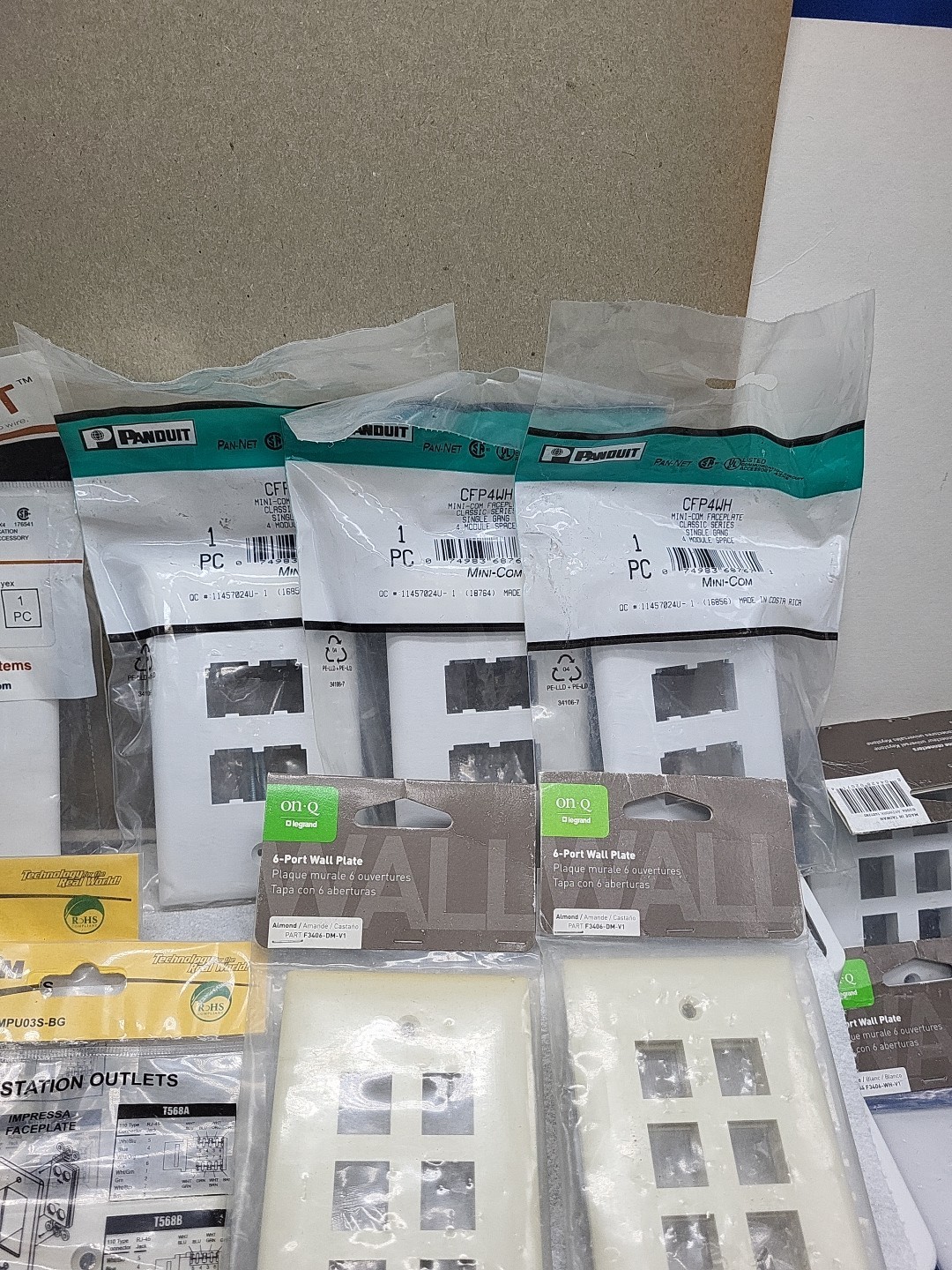 42 Packages Ortronics Other Brands Data Jack Faceplate Wall Plate Cover Lot TA