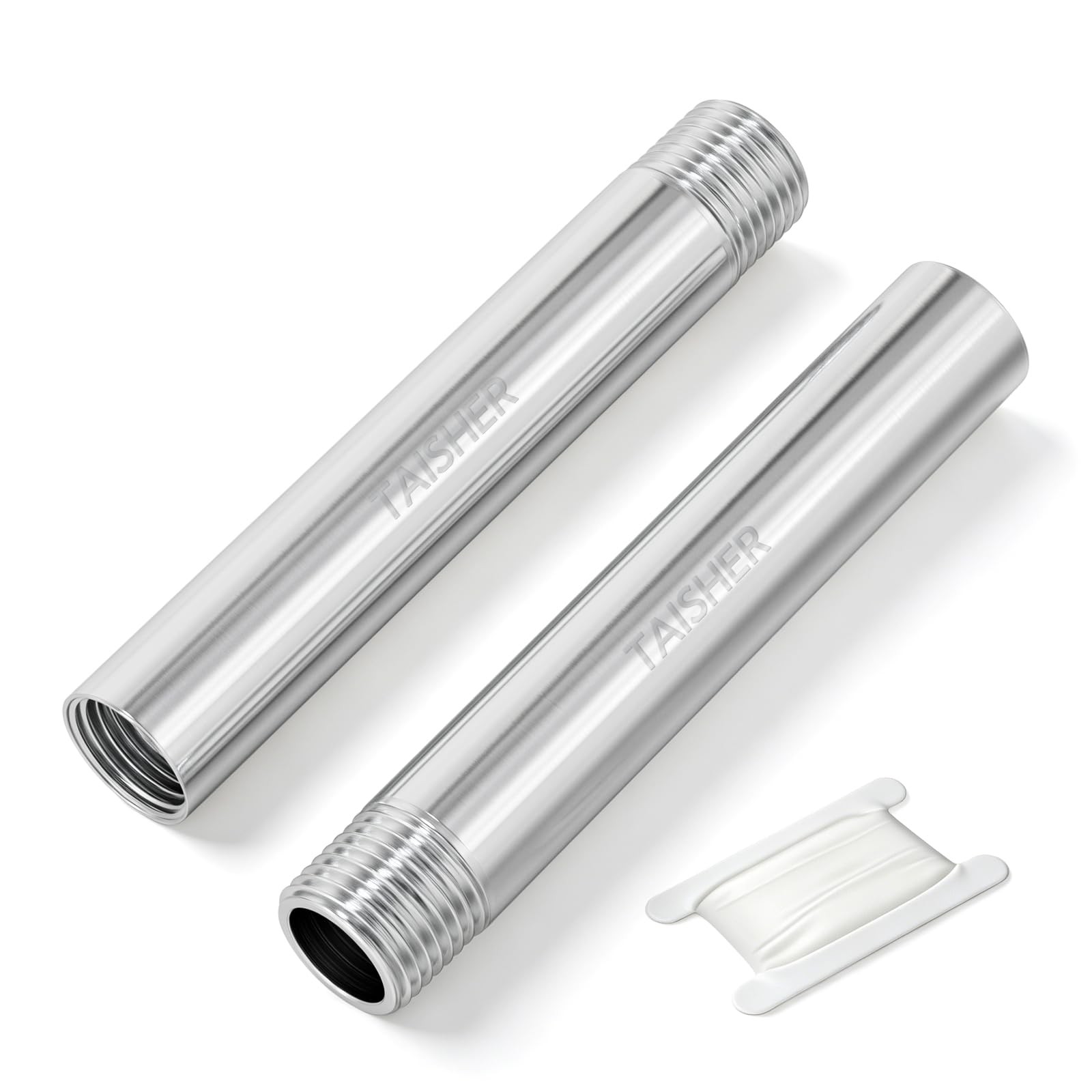 TAISHER 2PCS Stainless Steel Pipe Fittings, 1/4″ (M x F)NPT 2Pcs, Silver