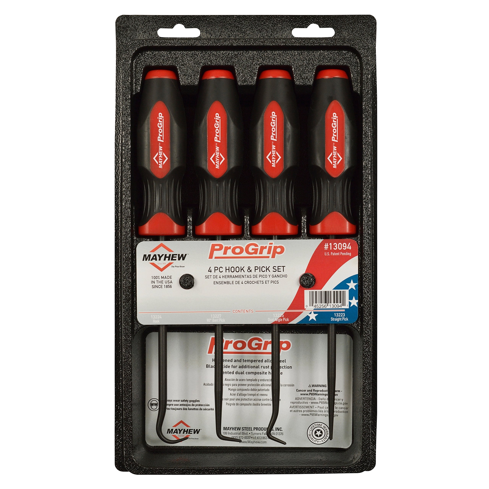 Mayhew 13094 Pro 4-Piece Hook and Pick Set, Black Oxide