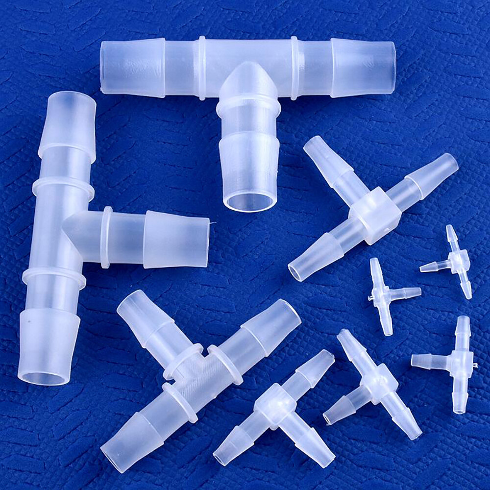 T type Three WAY PP PE Plastic Connector Pipe Air Pump Hose Joiner Tube Fittings