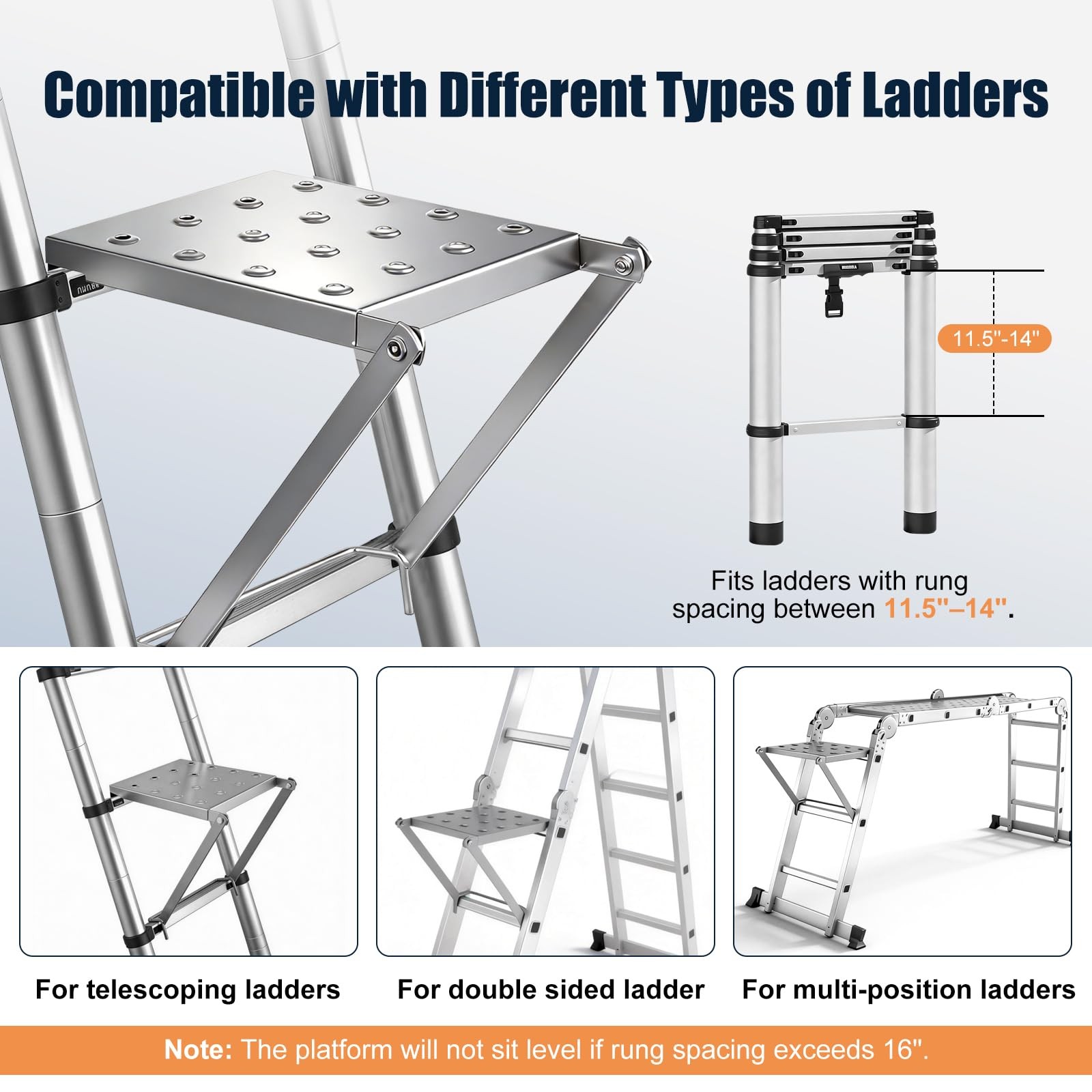 Innvist Ladder Platform For Standing Extension Ladder Work Platform Foldable