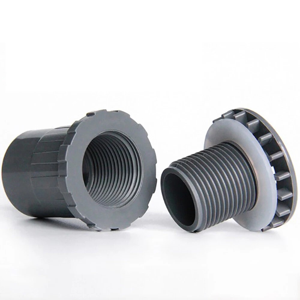 PVC Tank Connector Bulkhead Drainage Pipe Fitting Aquarium Fish Pond 20mm – 50mm