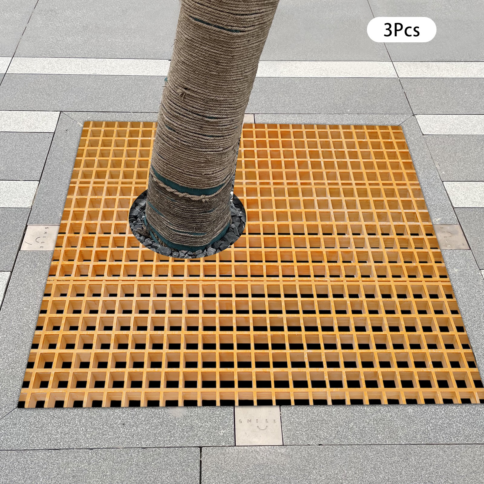 3 Pcs Grating Covers Drain Grate Frp Floor Grating For Car Wash, Farms, Sidewalk