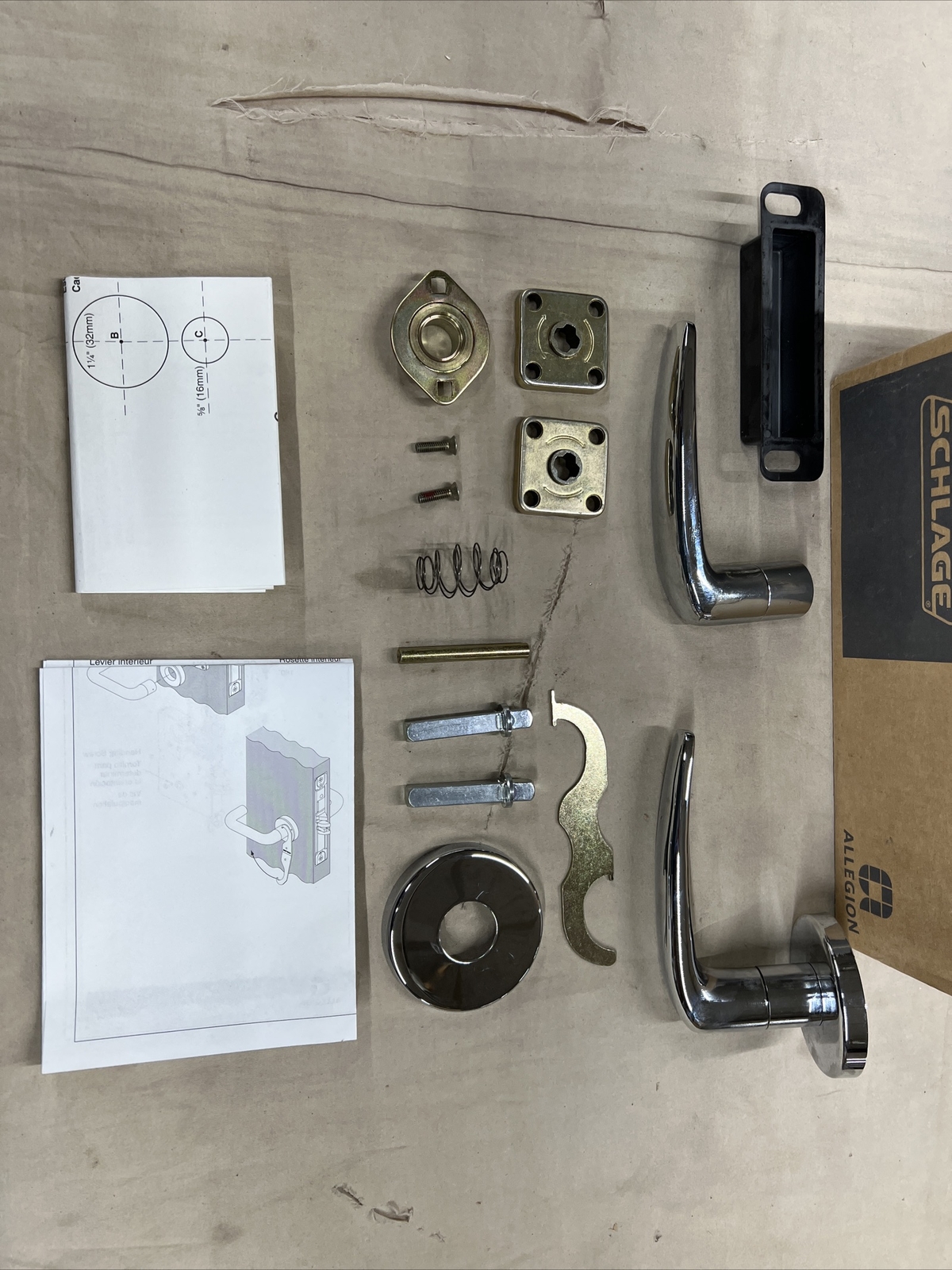 New Schlage 09-454 07 625 00B Mortise Lock Standard Lever Bright Polished Chrome