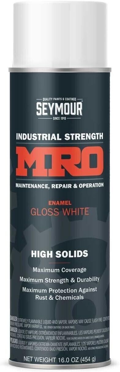 Seymour 620-1413, MRO Industrial Strength Spray Paint, Gloss White, 6 pack