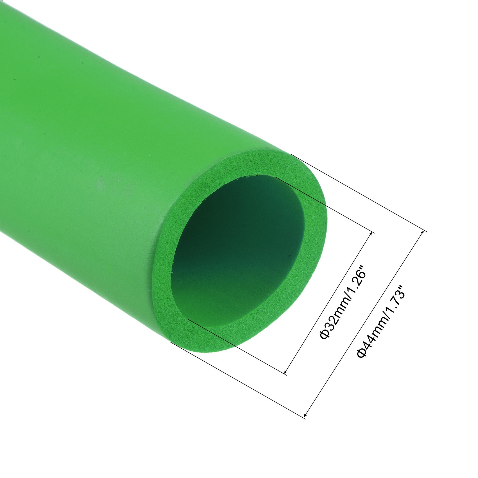 1 1/4-inch(32mm) ID 44mm OD 1m Length Foam Tubing Green