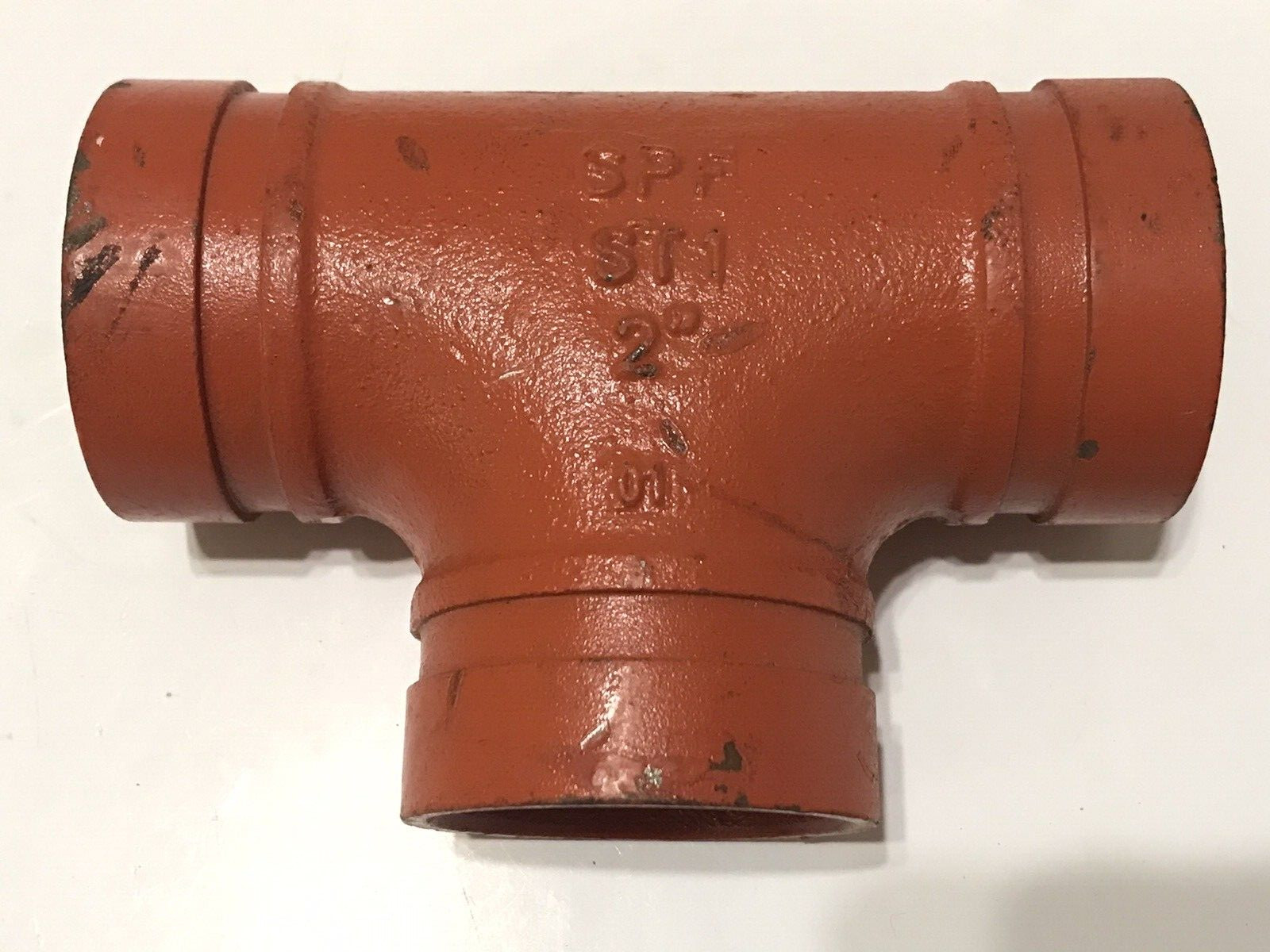 SPF ST1 2″ Tee Grooved Short Radius Ductile Iron Orange ST1-0200