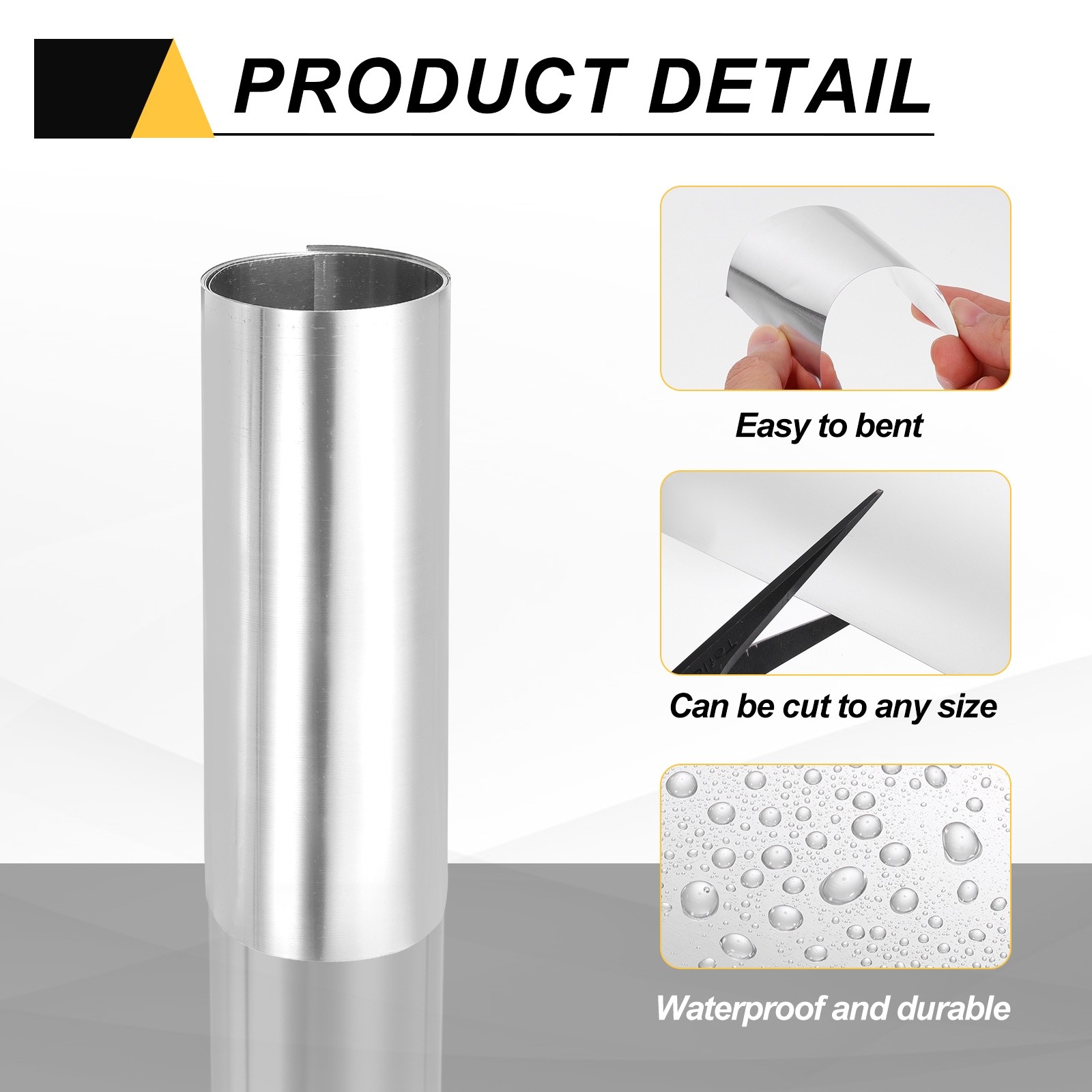 6in x 3.3ft Aluminum Flashing Roll, 0.2mm Metal Roof Panels for House Repair