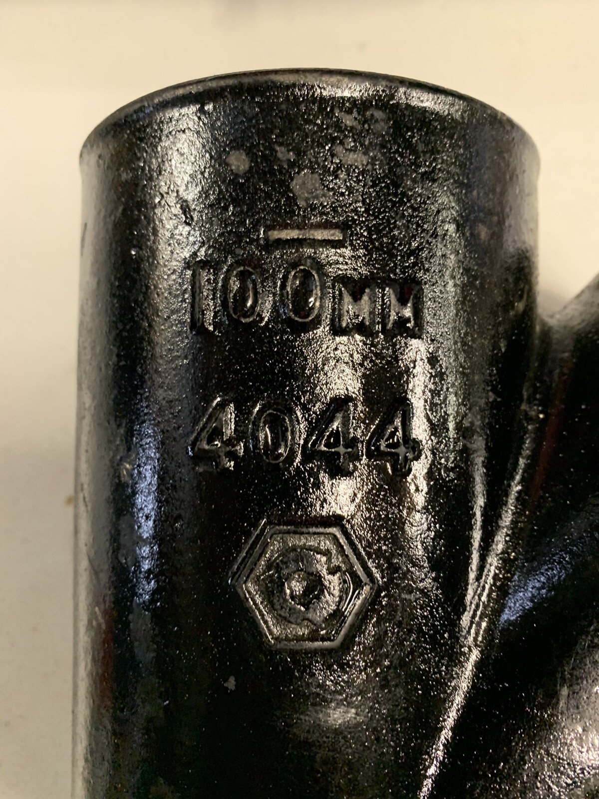Tyler 4” x 4” Black Cast Iron No Hub Wye Pipe Fitting, 008262