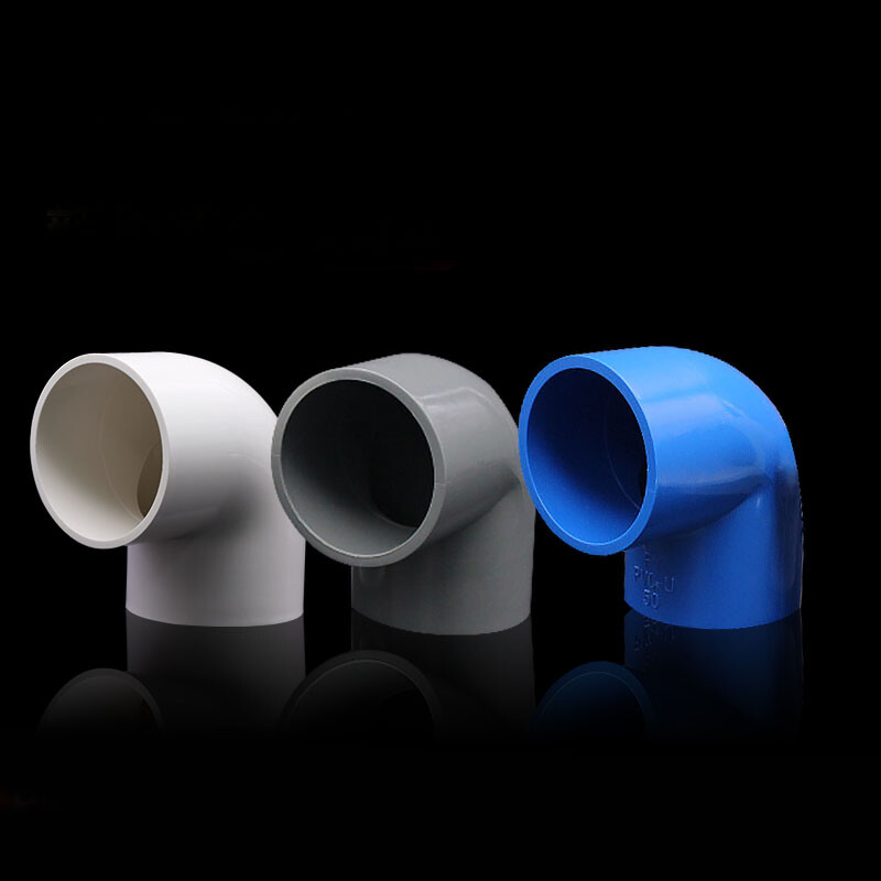 PVC Pipe Coupling Connector 90 Degree Elbow White Blue Grey Inner Dia 16~200mm