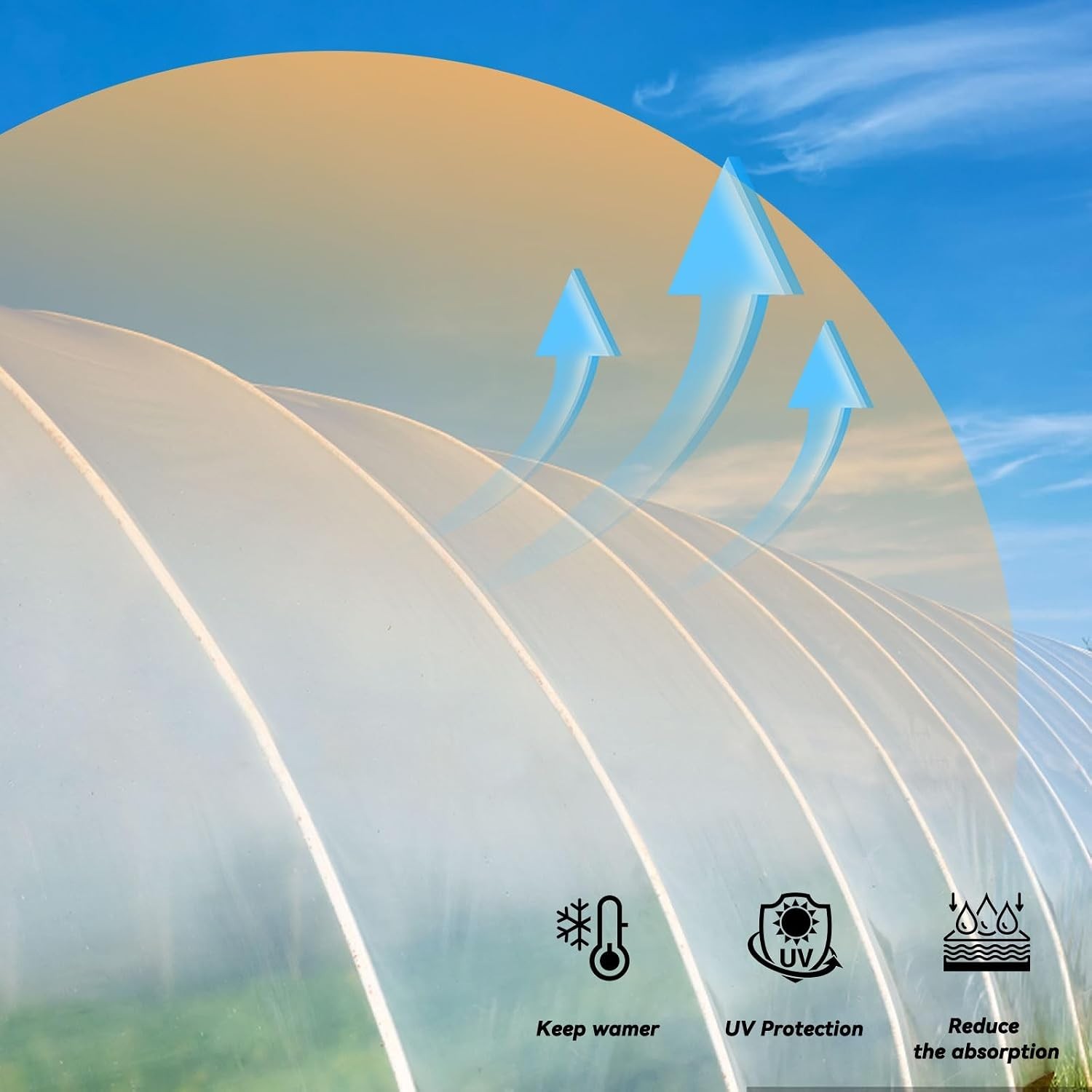 Greenhouse Plastic Sheeting 6.5′ x 19.7′ 6 Mil, Clear UV Resistant Heavy Duty…