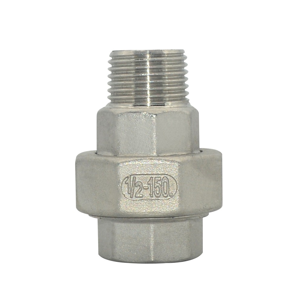 1/2 in NPT Female to Male Malleable Straight Union Coupling Pipe Adapter SS 304