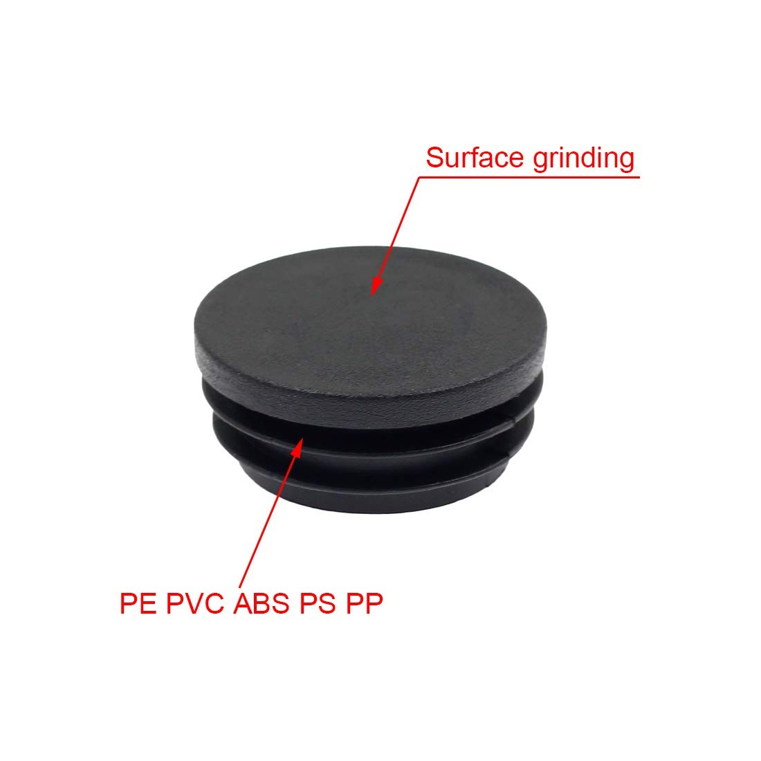 Suiwotin 4PCS 76mm (3 Inch) Round Plastic Plug, Black 76 x 76, 4 Pack