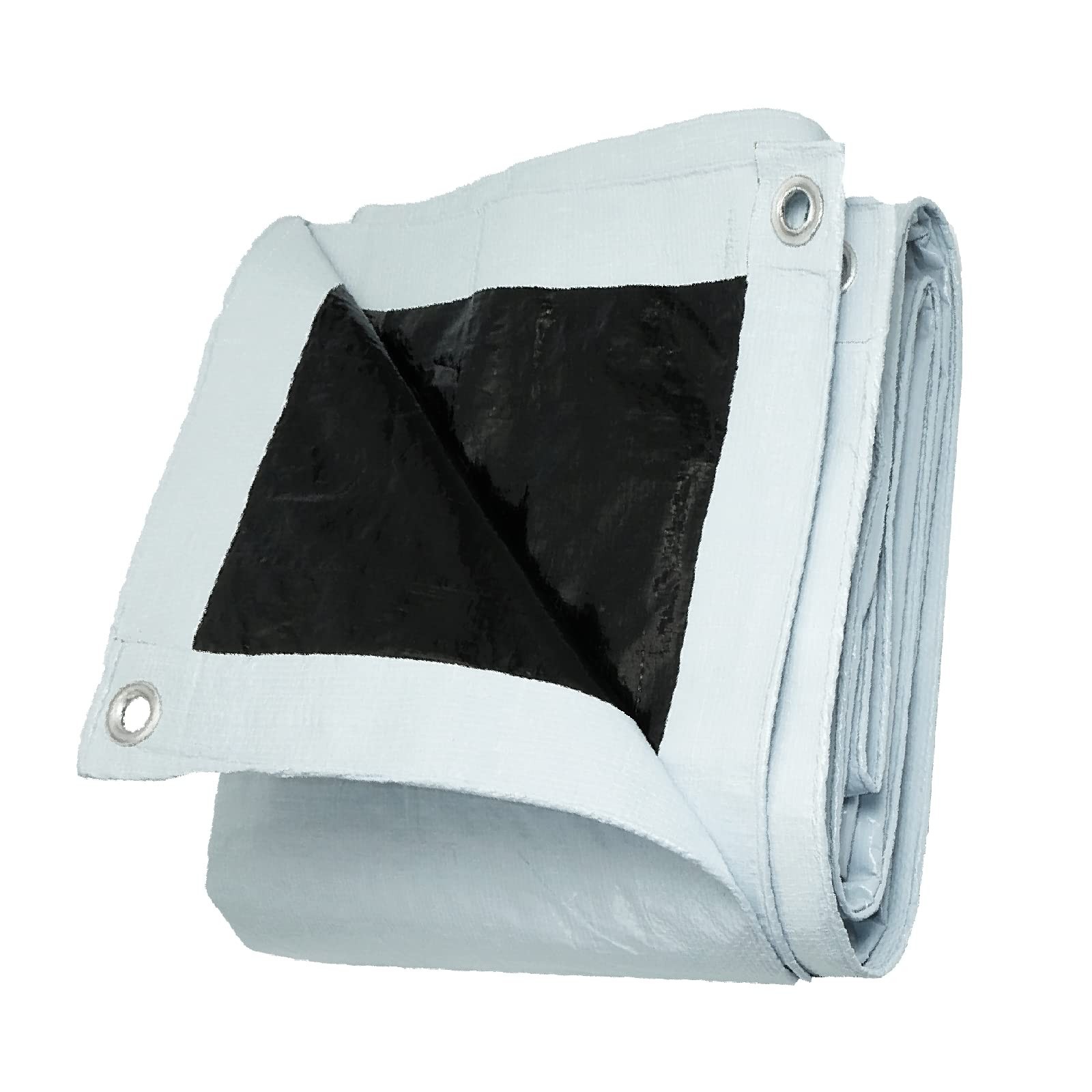 14Mil White/Black Heavy Duty Waterproof, 6.5×10 Ft UV Resistant Tarps with Gr…