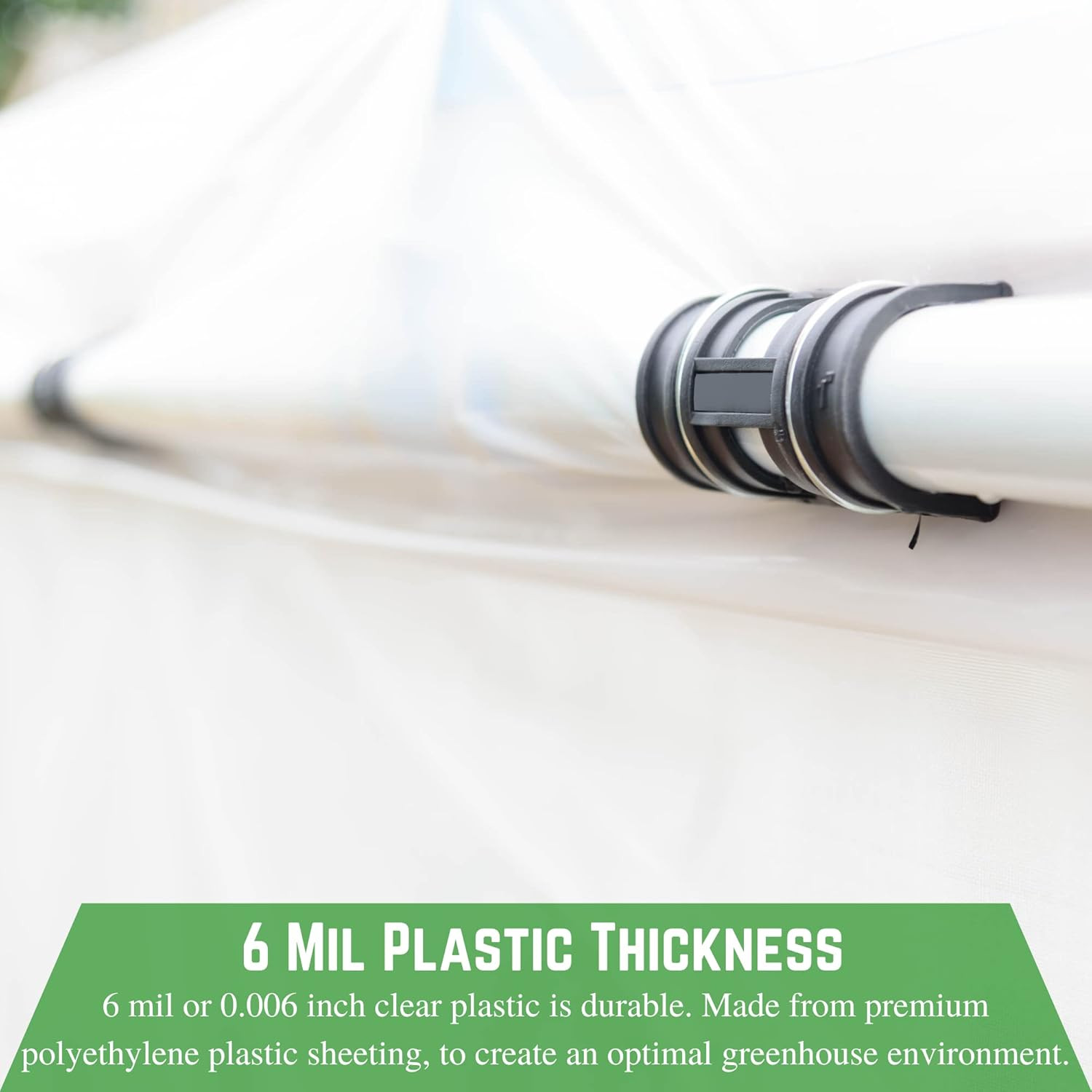 Clear Greenhouse Plastic Sheeting – 6 Mil – (25′ X 40′) – Hoop House Green House