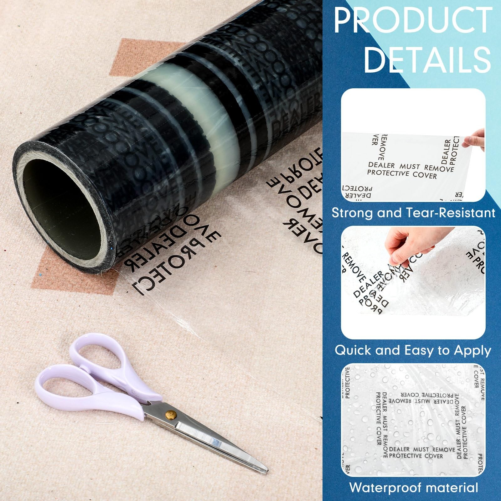 Drydiet Carpet Protection Film 24″ 24 inches x 300 feet x 7 mil, transparent