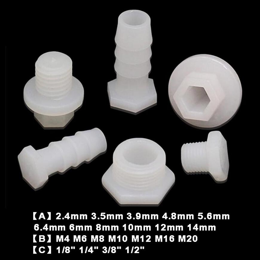 Plastic Barbed / Threaded Plug Blanking End Caps Pipe Inserts Plugs Multi size