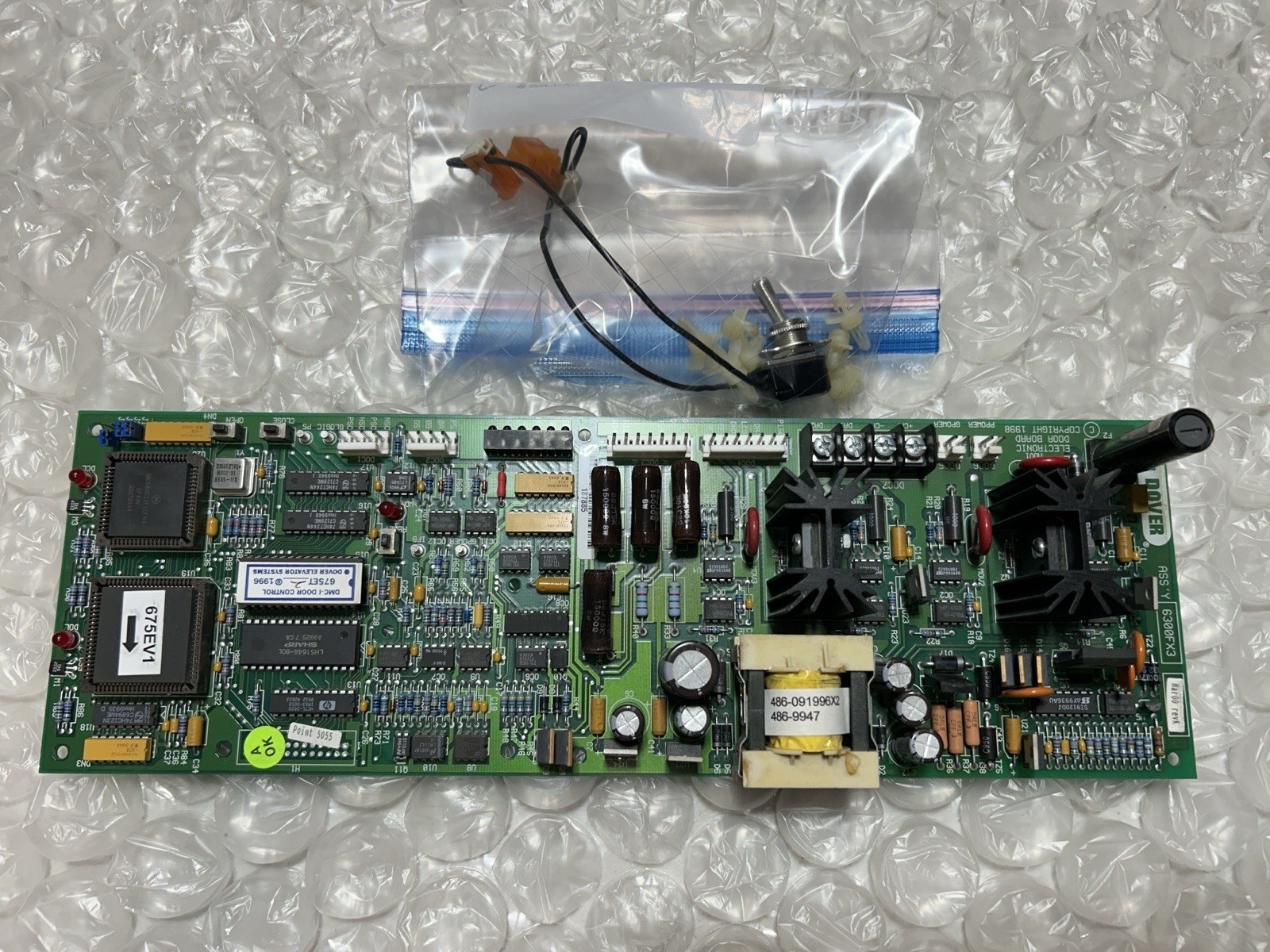 Dover ASS’Y 6300FX3 Door Operator Board With Plastic Stands & ON/OFF Switch