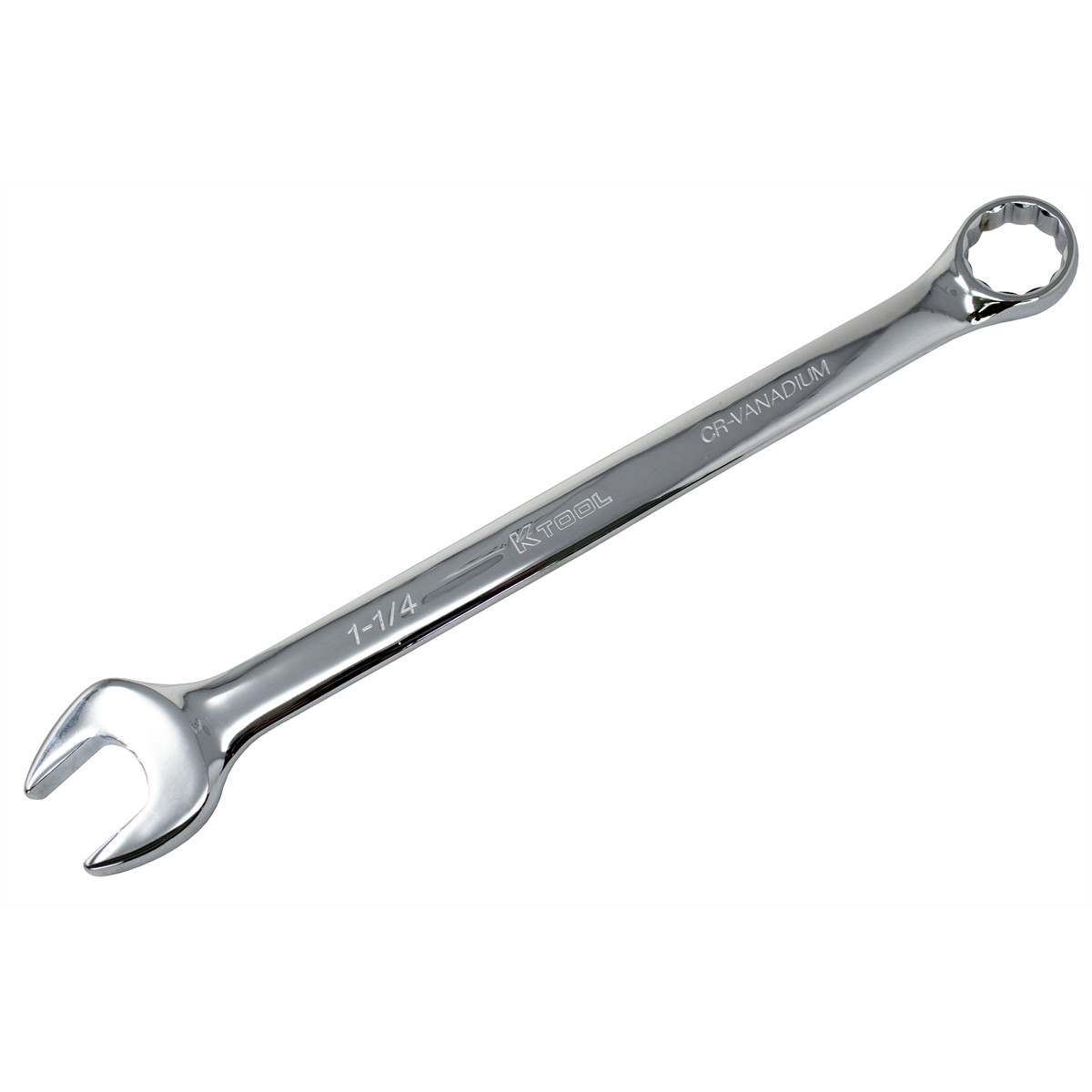 K Tool International Wrench 1-1/4 Inch Combination Hi Polish 12 Point 15 Degree